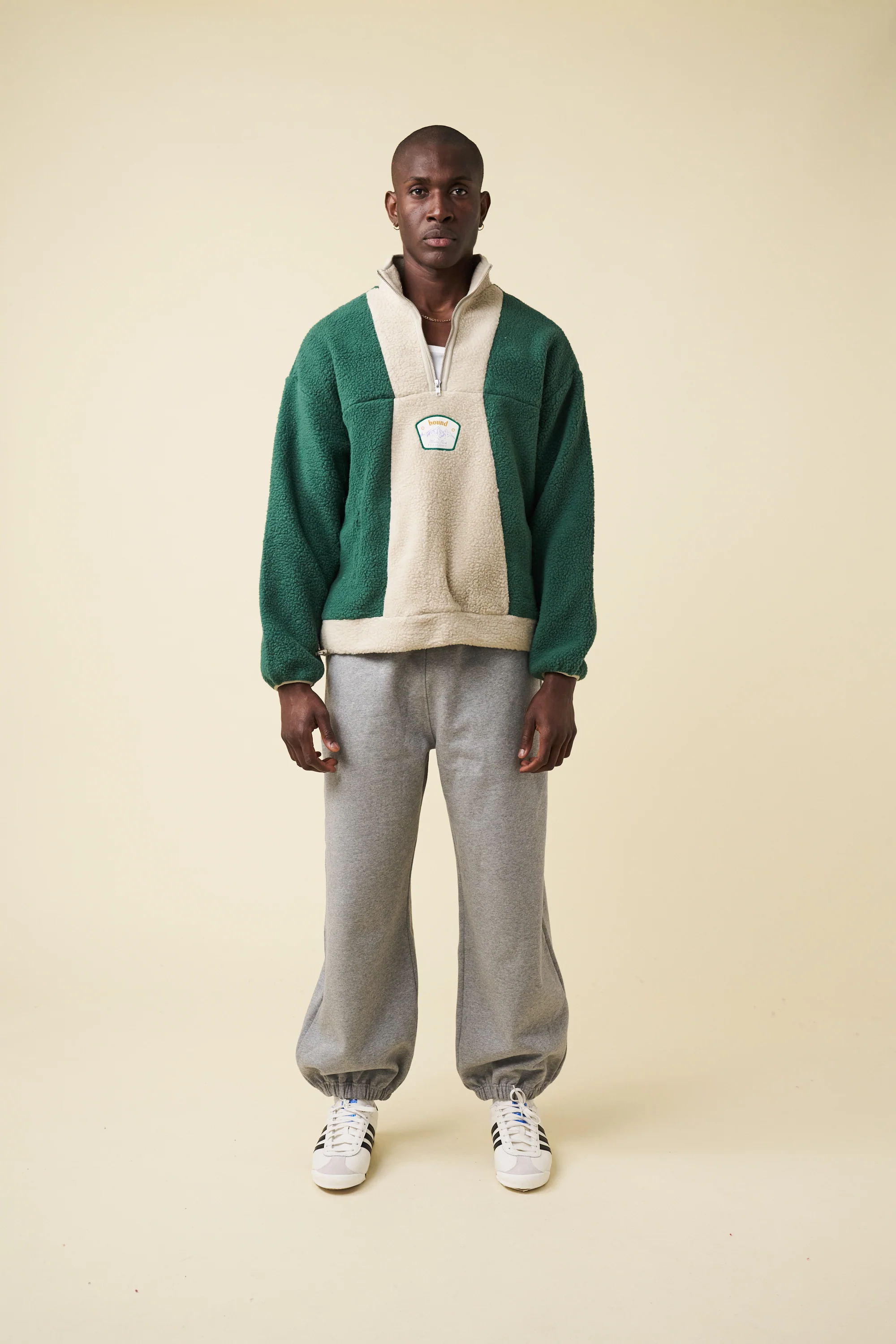GREEN PANEL RETRO FLEECE PULLOVER - Image 3