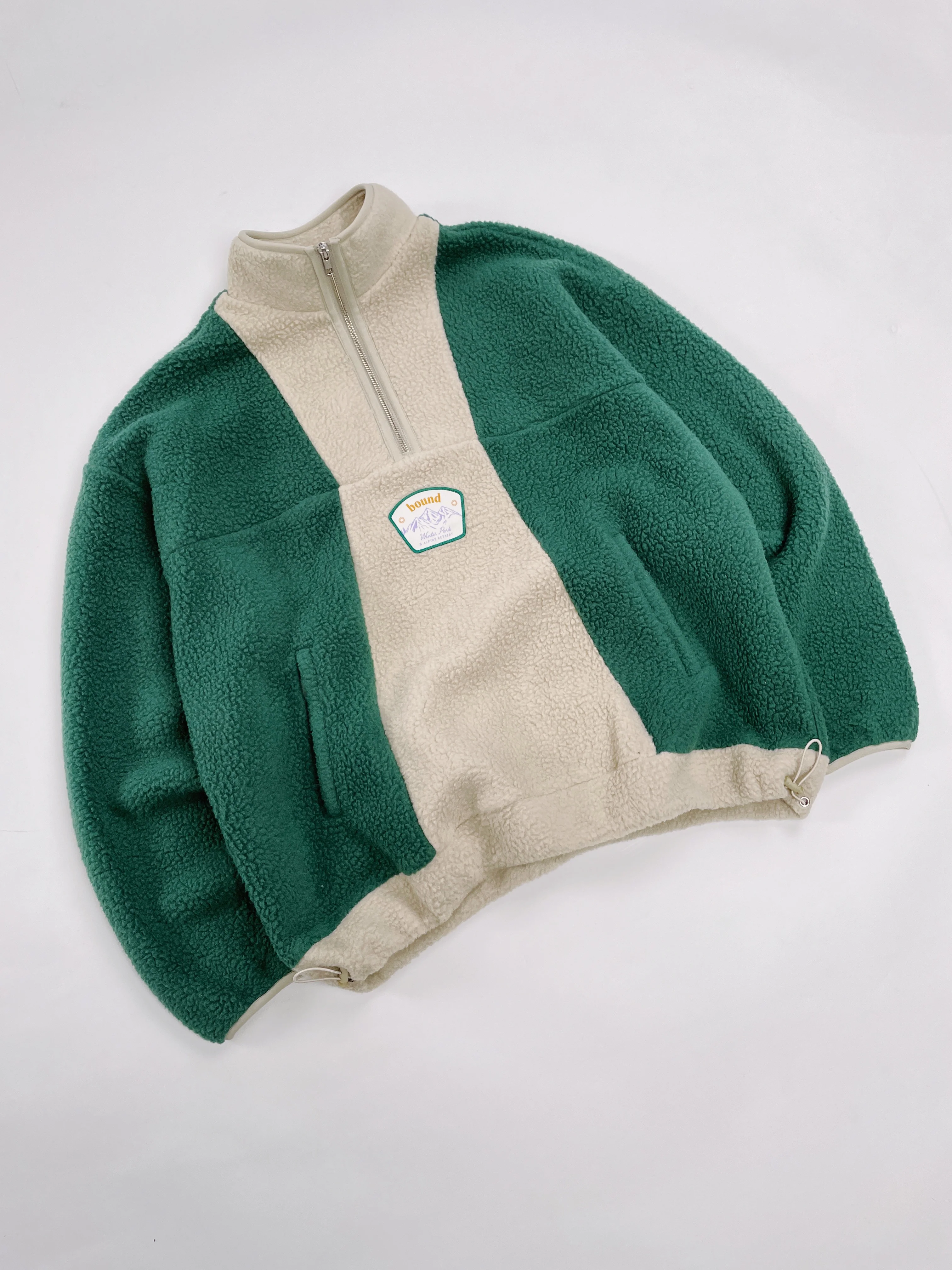 GREEN PANEL RETRO FLEECE PULLOVER - Image 7