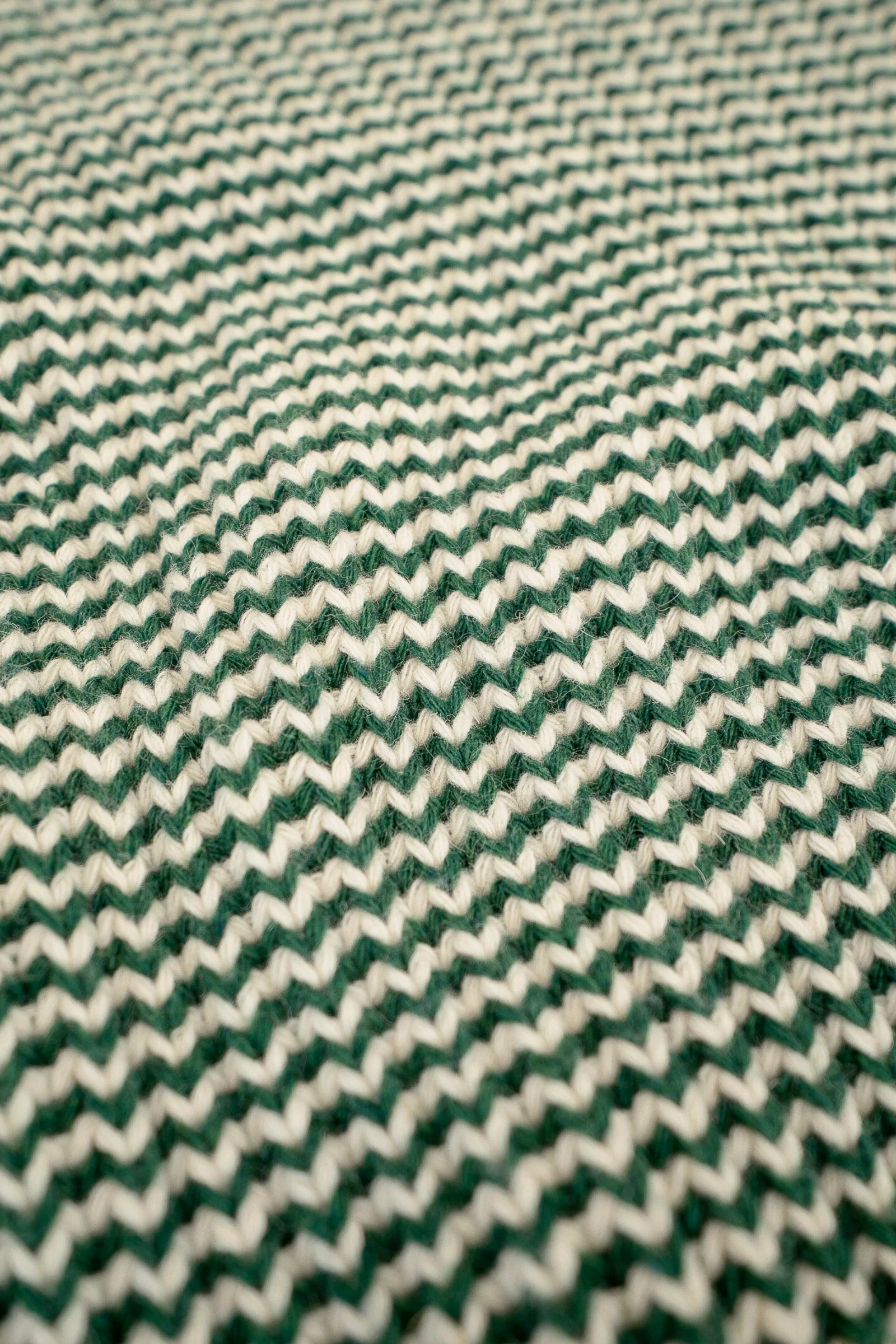 GREEN STRIPE CHUNKY KNIT RIB OVERSIZED SWEATER - Image 9