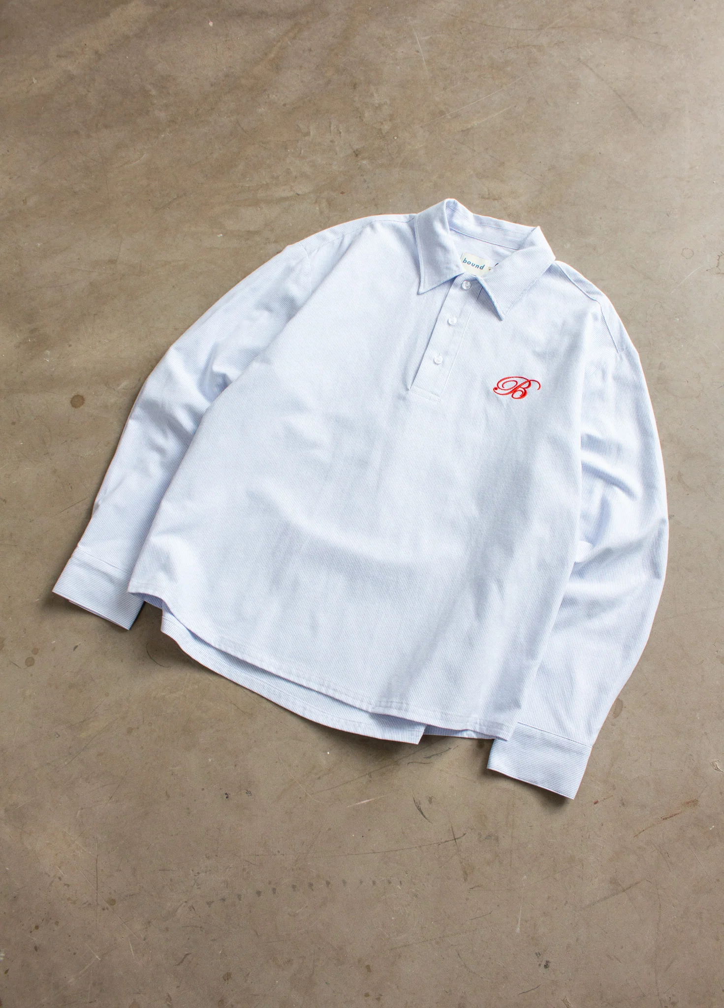 HALF BUTTON SCRIPT OXFORD SHIRT - Image 8