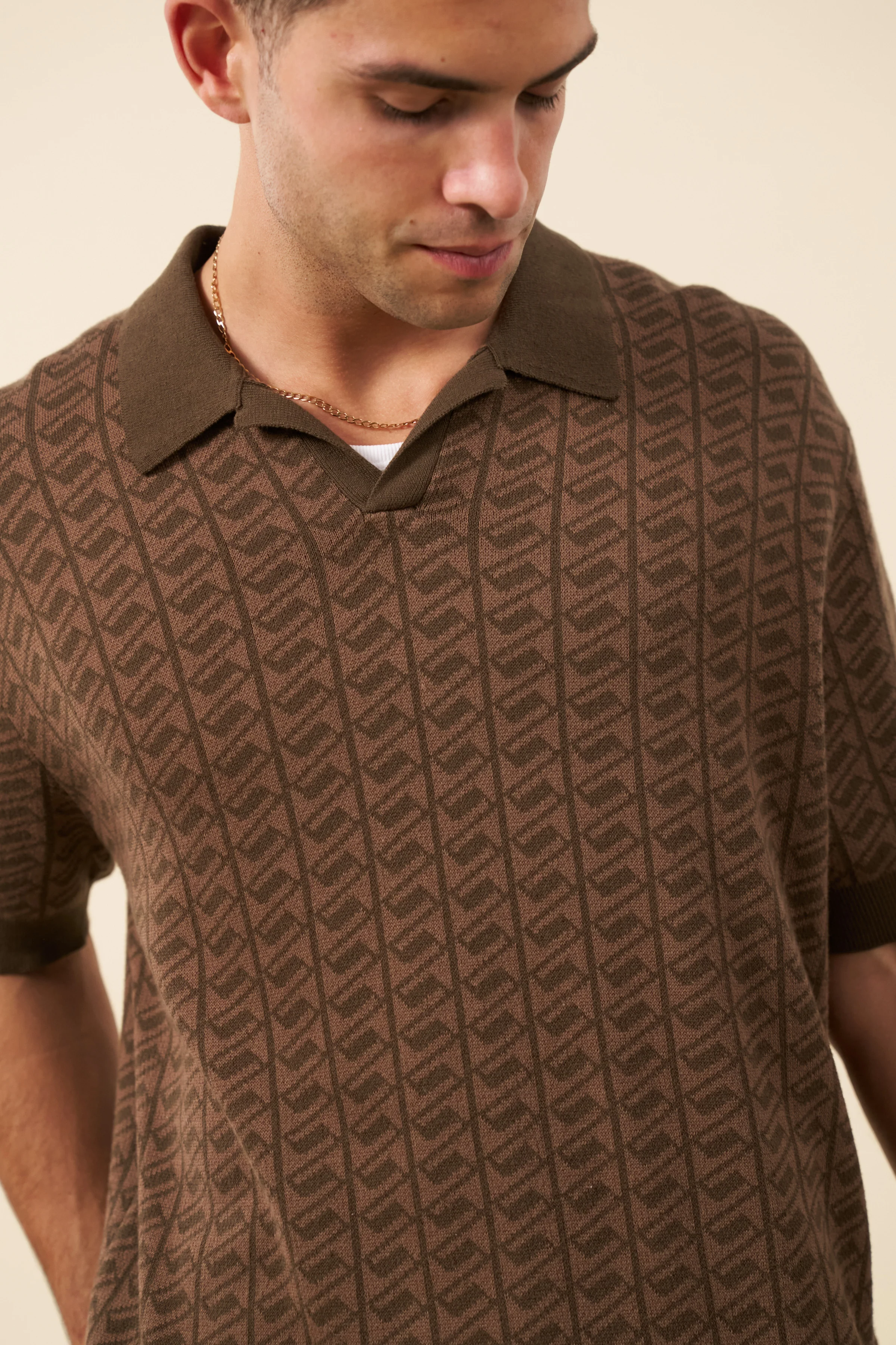 HARRIS KNIT POLO - BROWN BLEND - Image 6