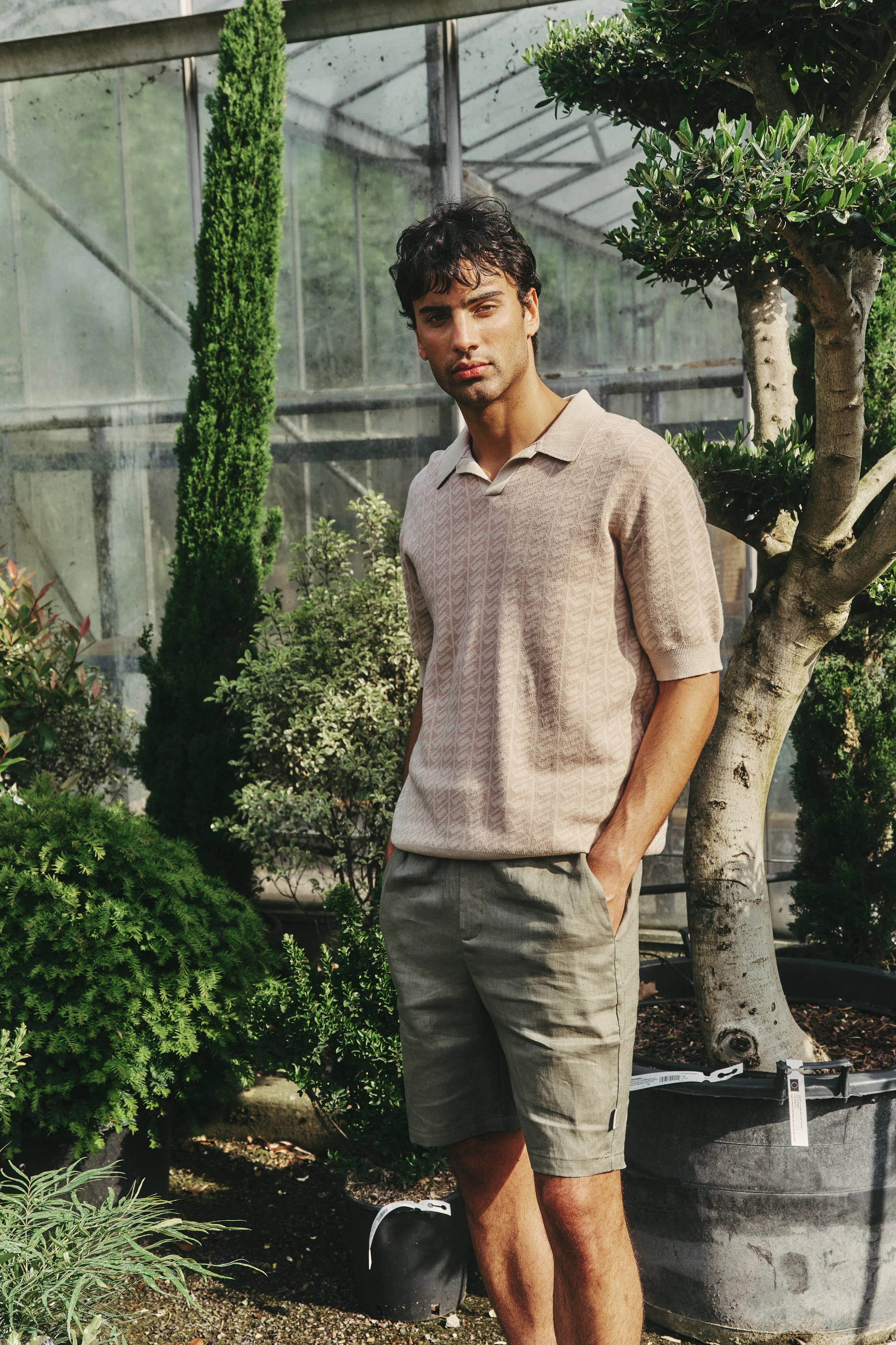 ALFAMA LINEN SHORTS - OLIVE - Image 8