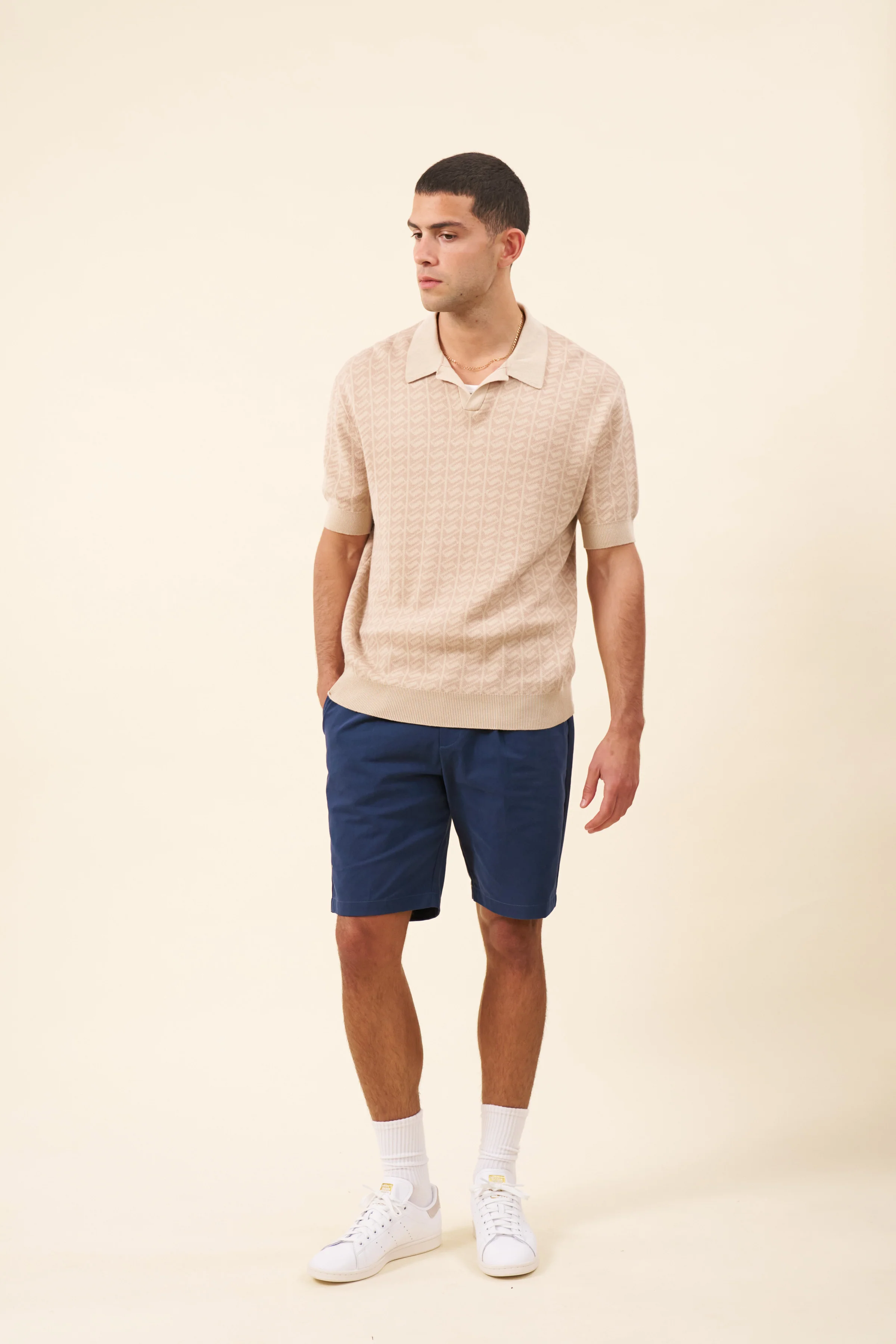 HARRIS KNIT POLO - DESERT SAND - Image 4