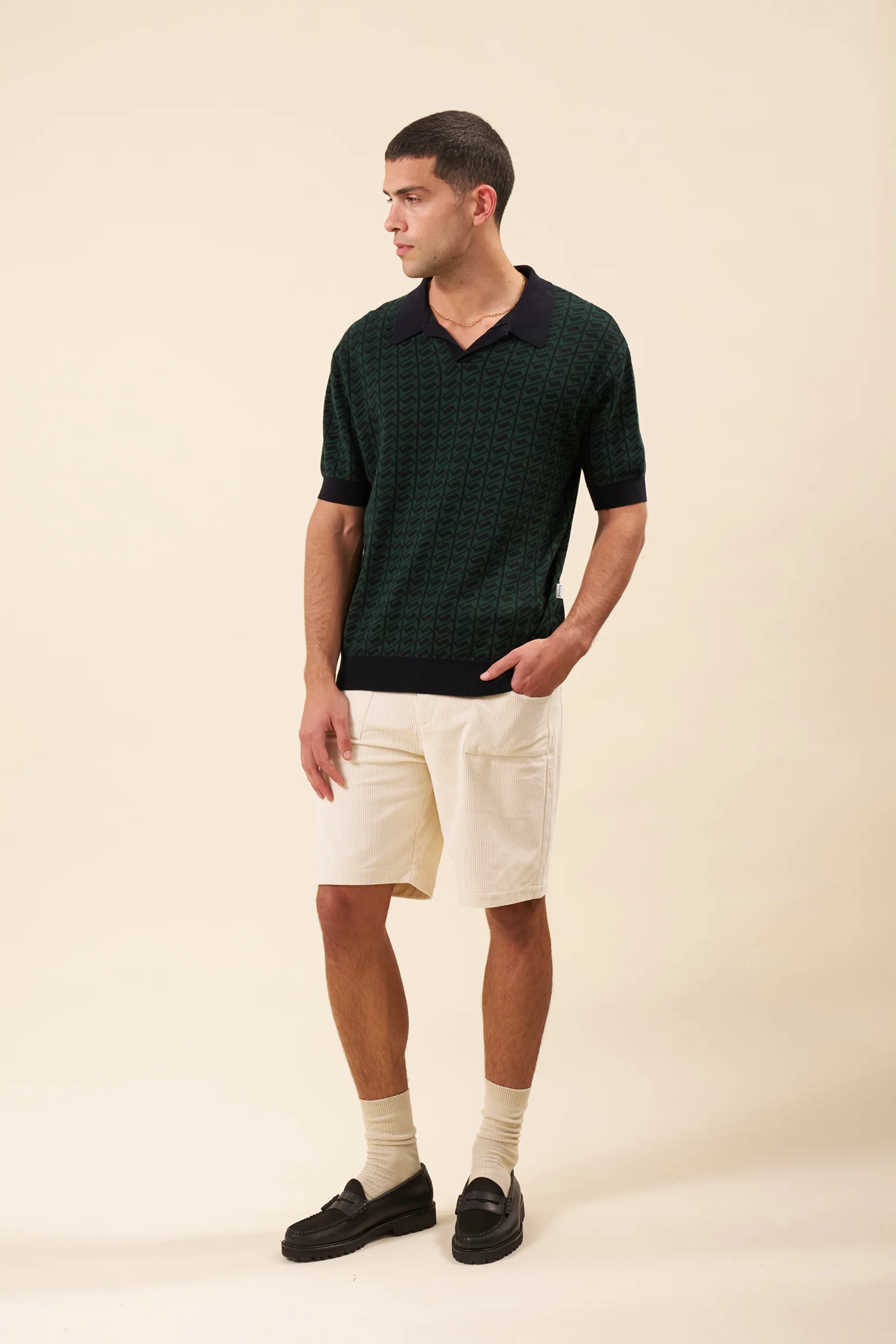 HARRIS KNIT POLO - NAVY/FOREST - Image 2