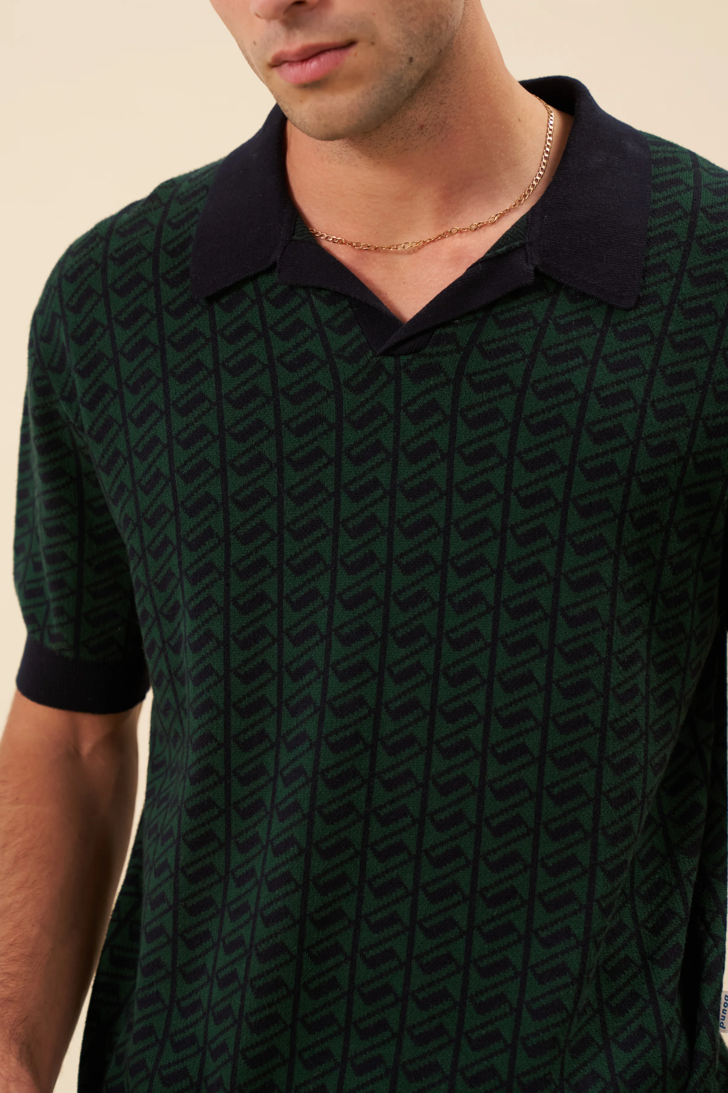 HARRIS KNIT POLO - NAVY/FOREST - Image 4