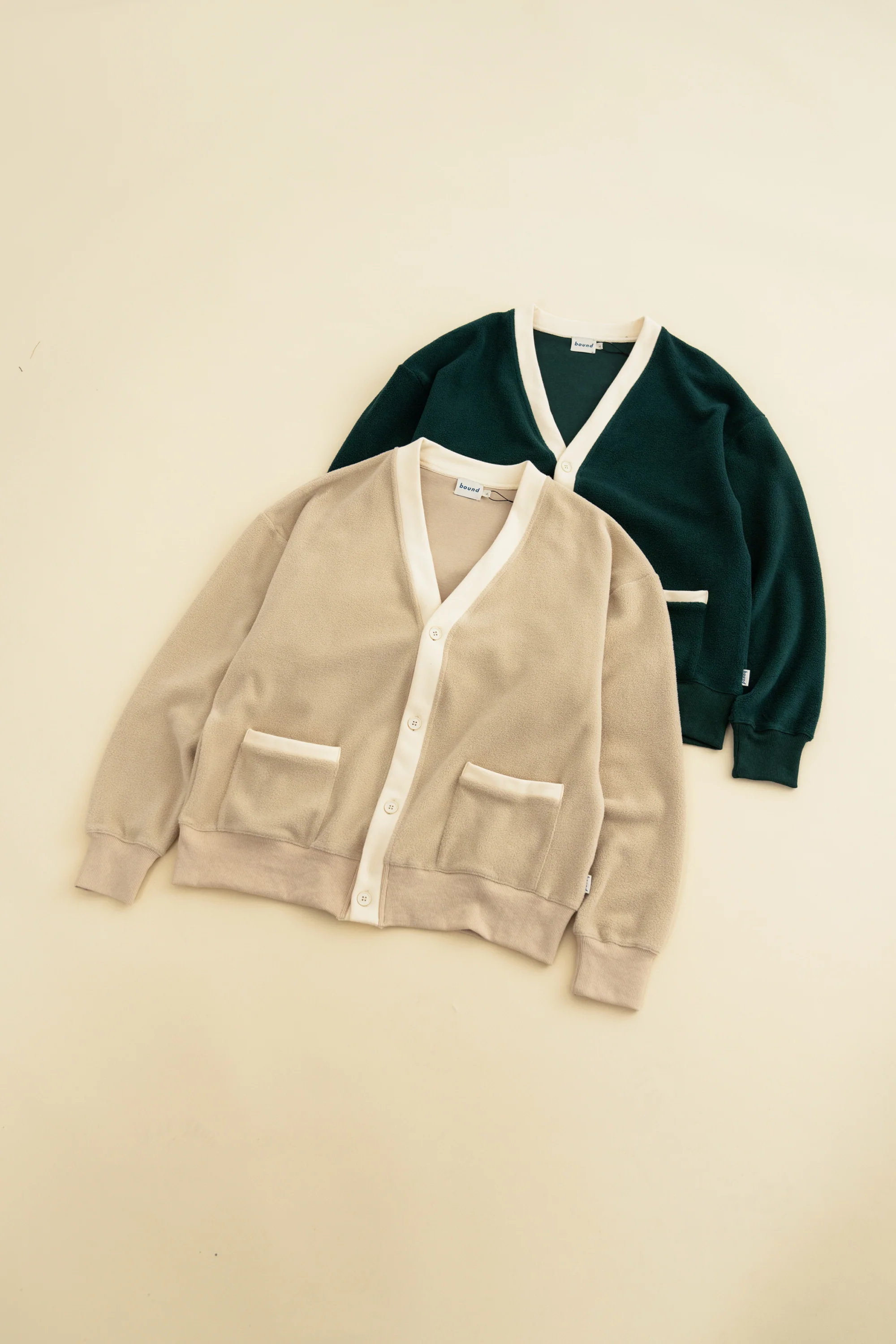HARVARD REVERSE FLEECE CARDIGAN - MUSHROOM - Image 8