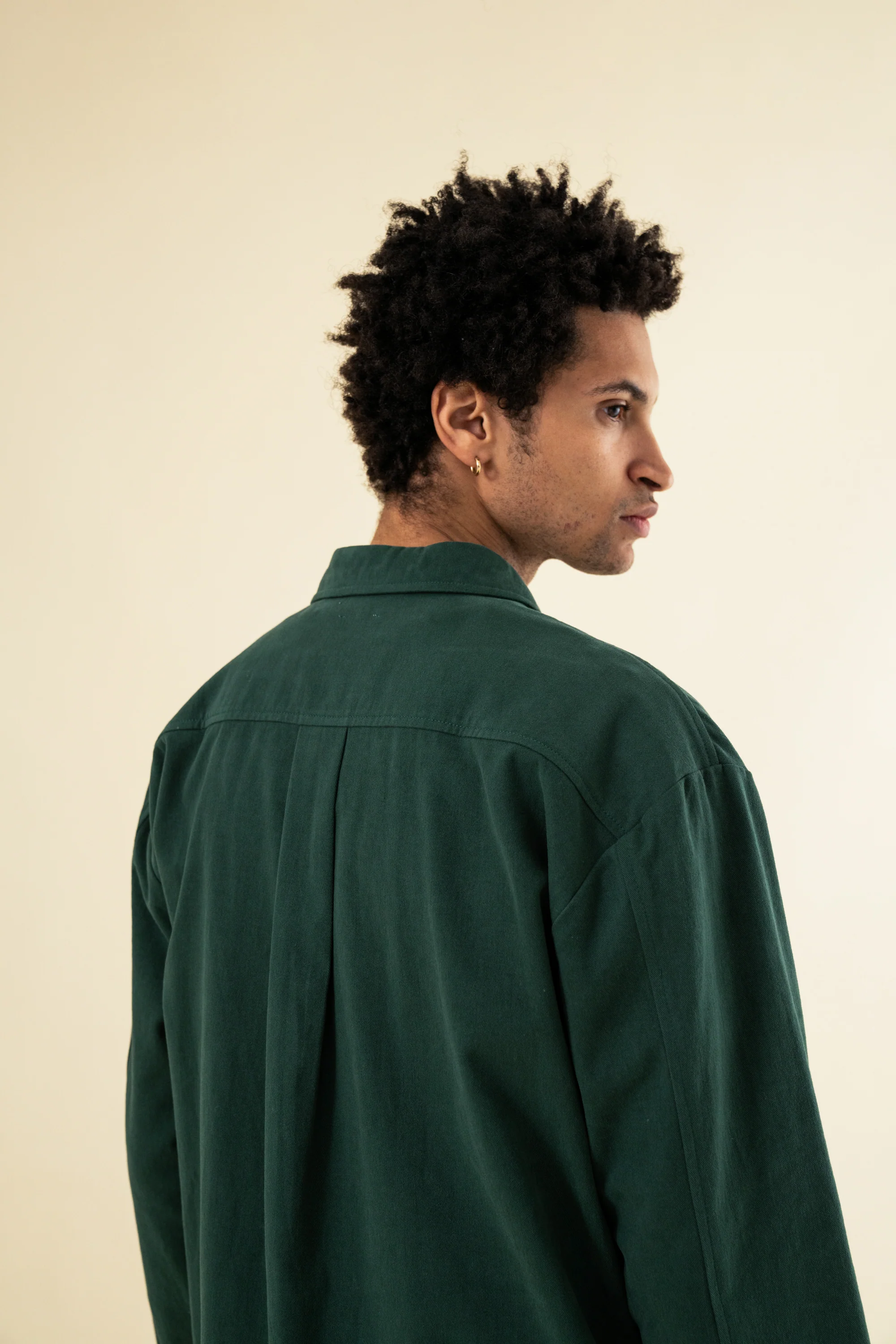HEAVY CANVAS LONGSLEEVE SHIRT - BOTTLE GREEN - Image 6