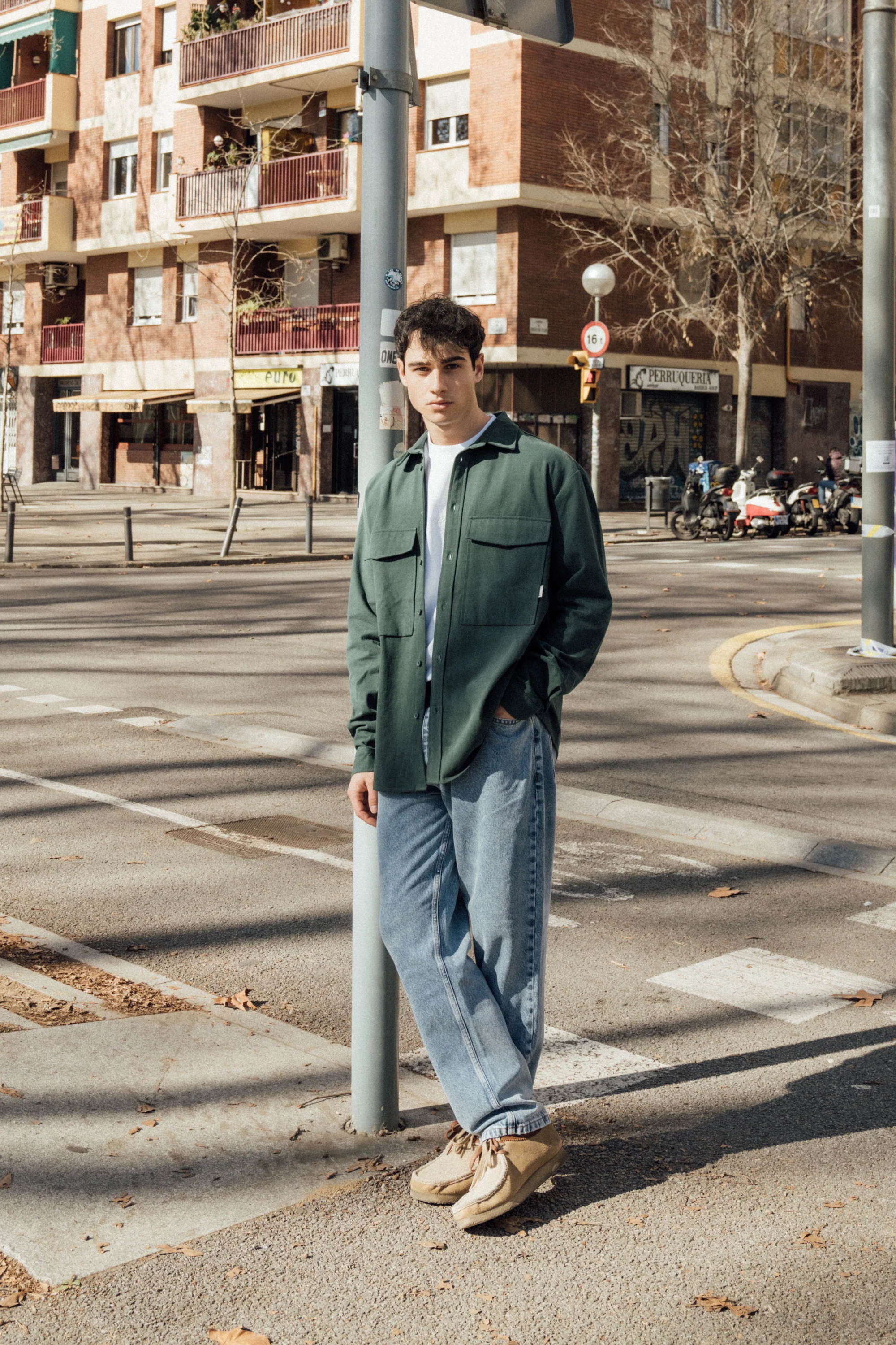 HEAVY CANVAS LONGSLEEVE SHIRT - BOTTLE GREEN - Image 8