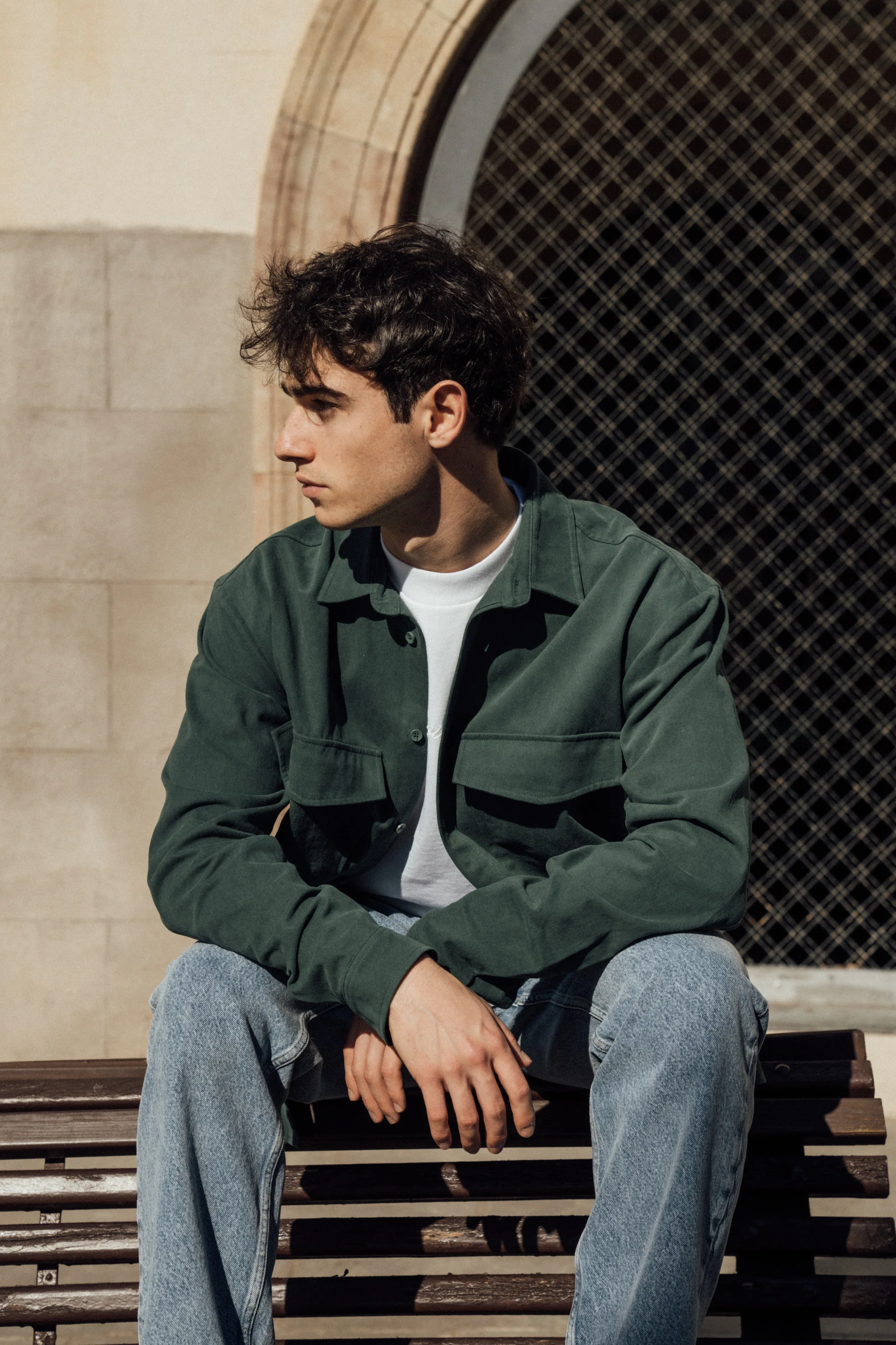 HEAVY CANVAS LONGSLEEVE SHIRT - BOTTLE GREEN - Image 9
