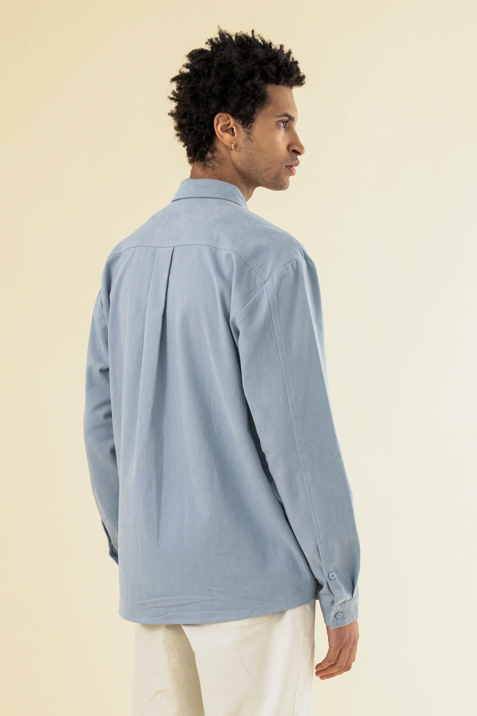 HEAVY CANVAS LONGSLEEVE SHIRT - LIGHT BLUE - Image 4