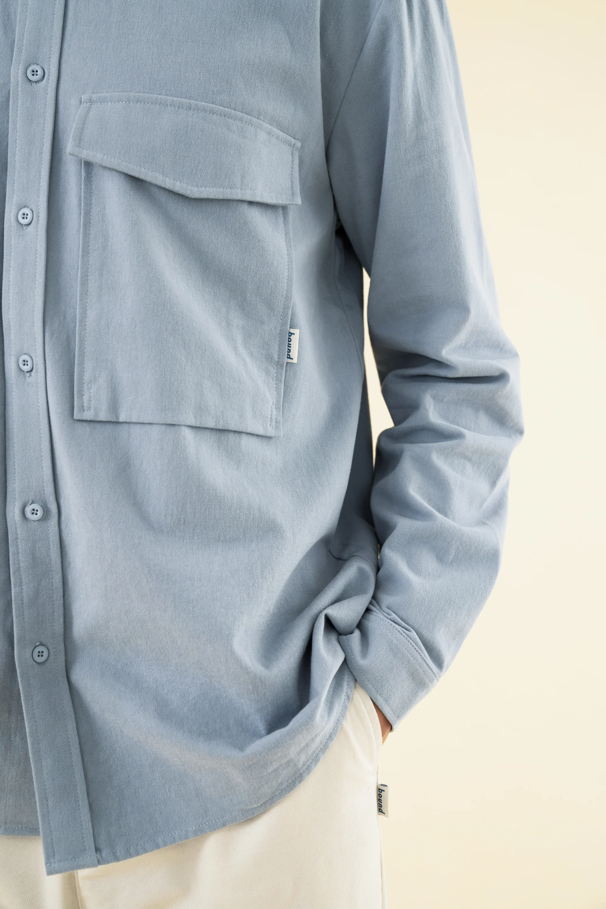 HEAVY CANVAS LONGSLEEVE SHIRT - LIGHT BLUE - Image 6