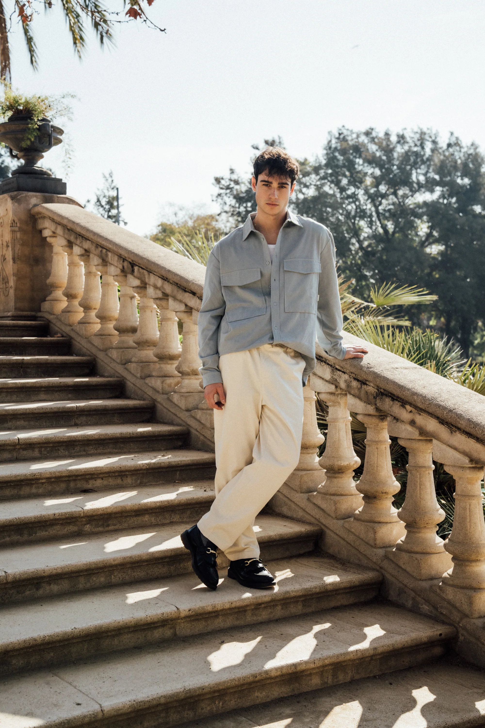 HEAVY CANVAS LONGSLEEVE SHIRT - LIGHT BLUE - Image 9