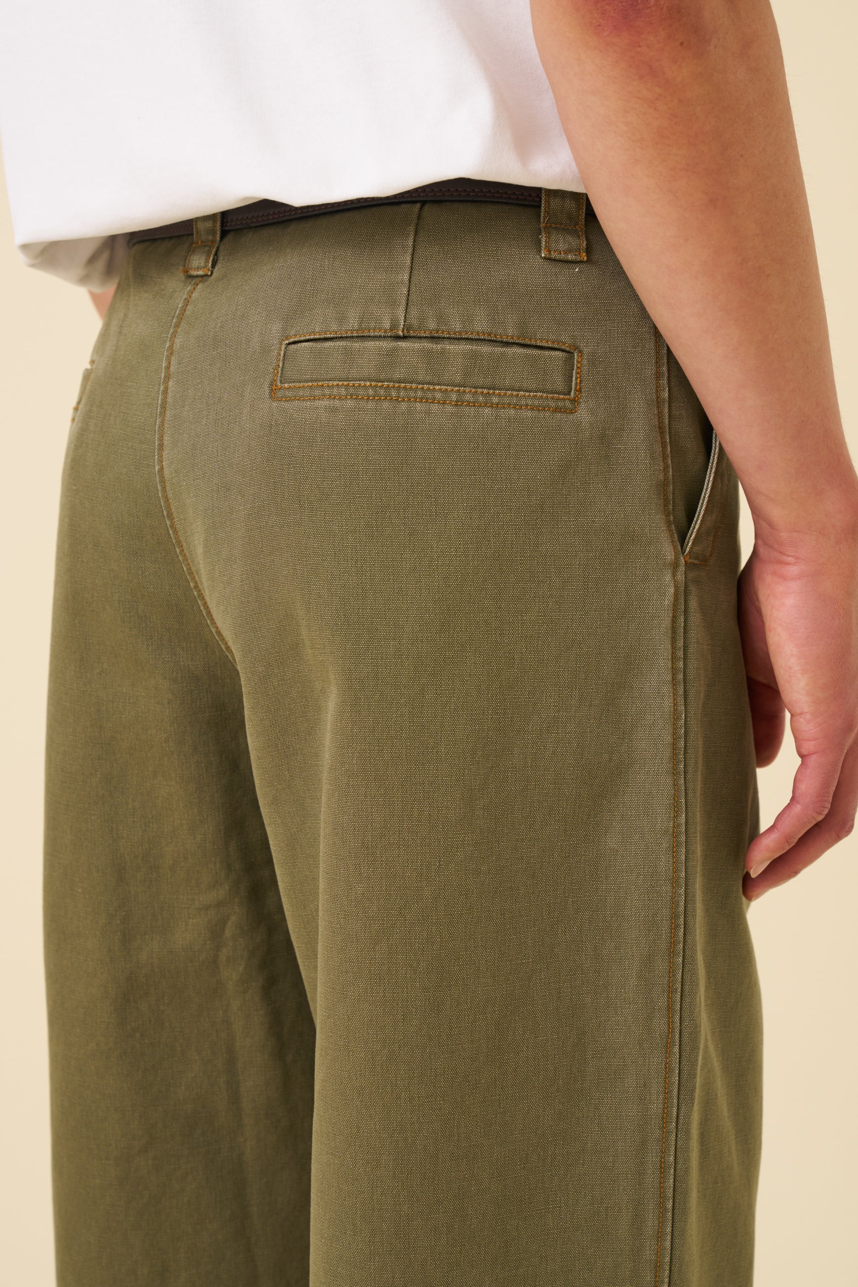 HEAVY CANVAS WORKWEAR TROUSER - ARMY - Image 6