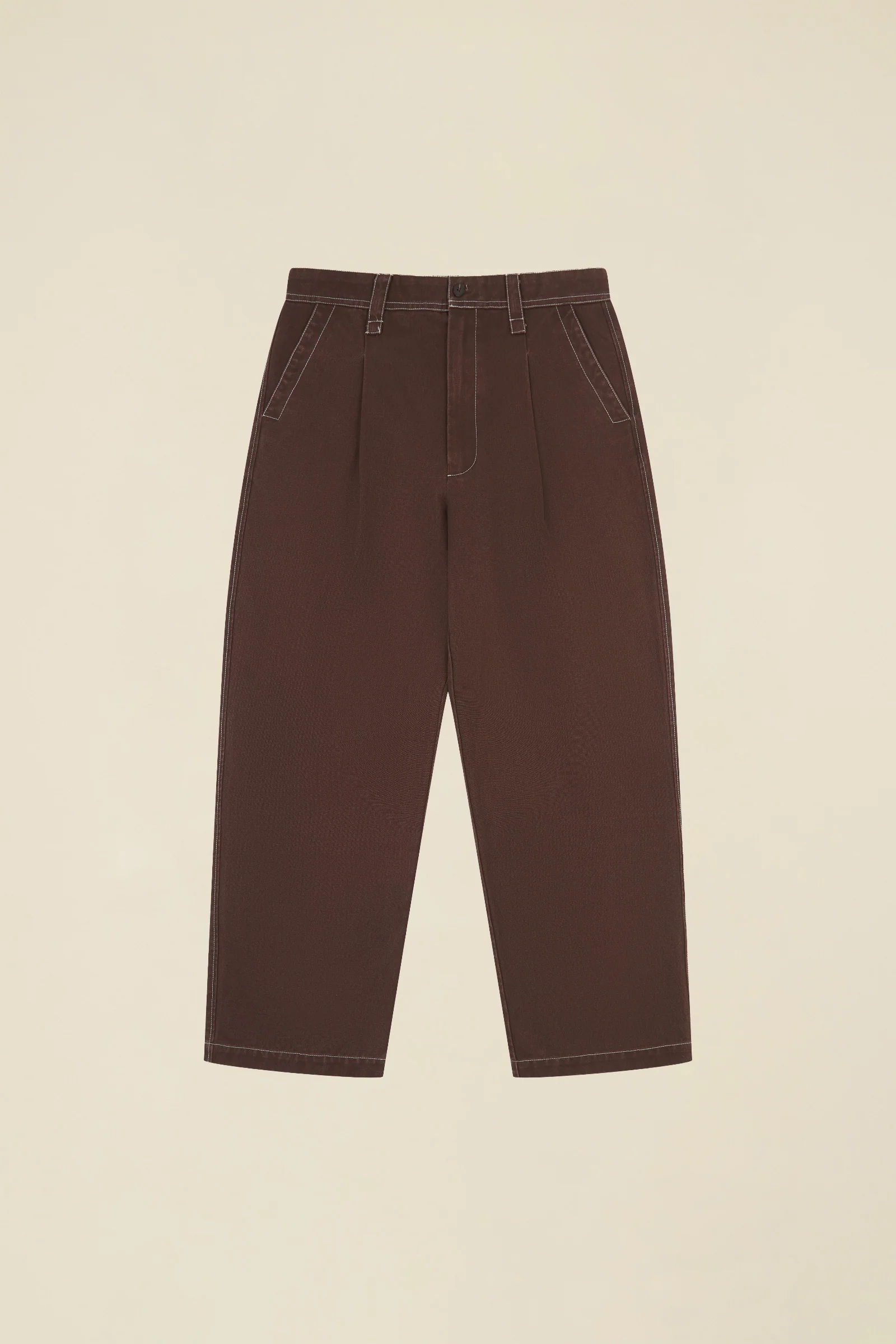 HEAVY CANVAS WORKWEAR TROUSER - BROWN - Image 10
