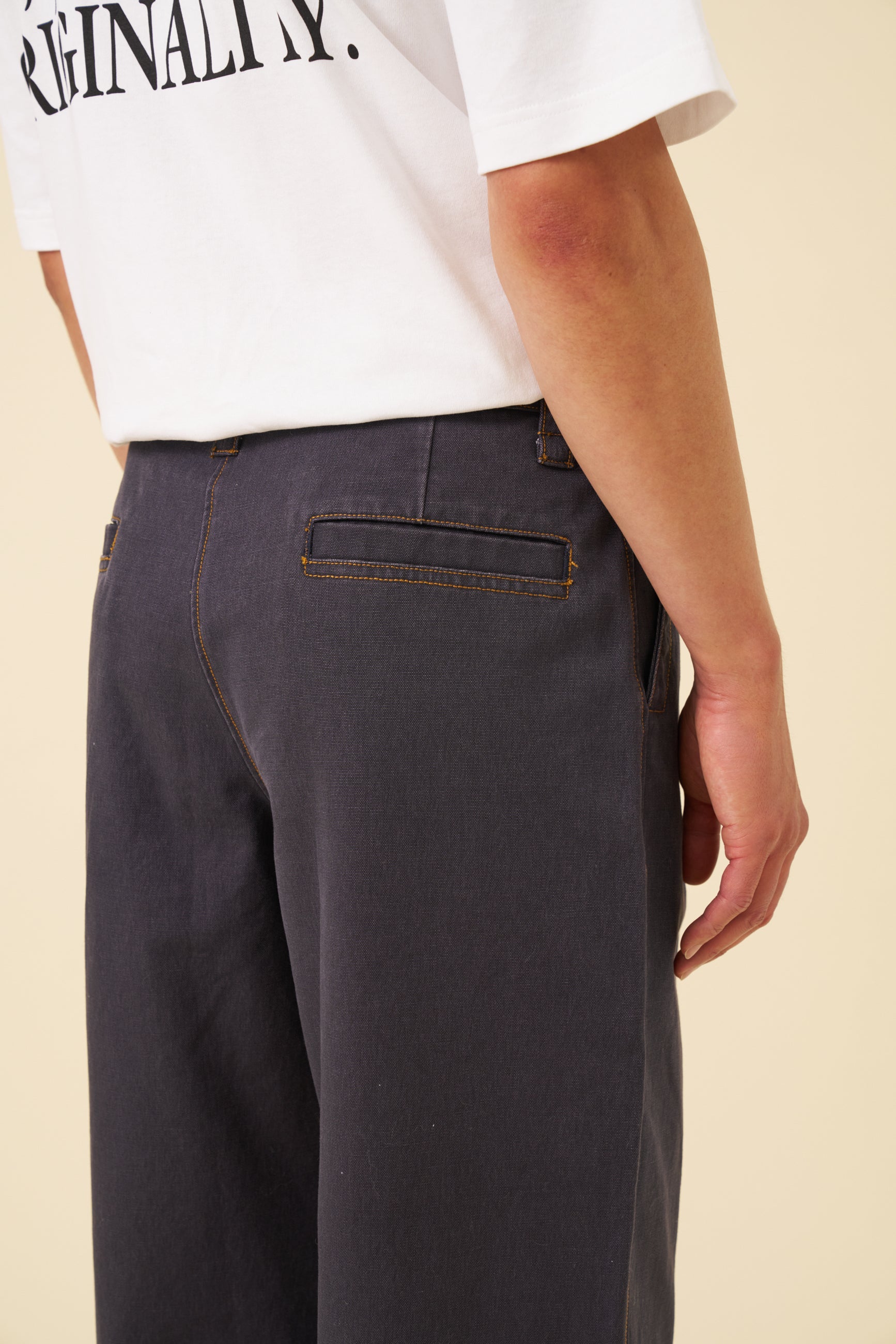 HEAVY CANVAS WORKWEAR TROUSER - NAVY - Image 8