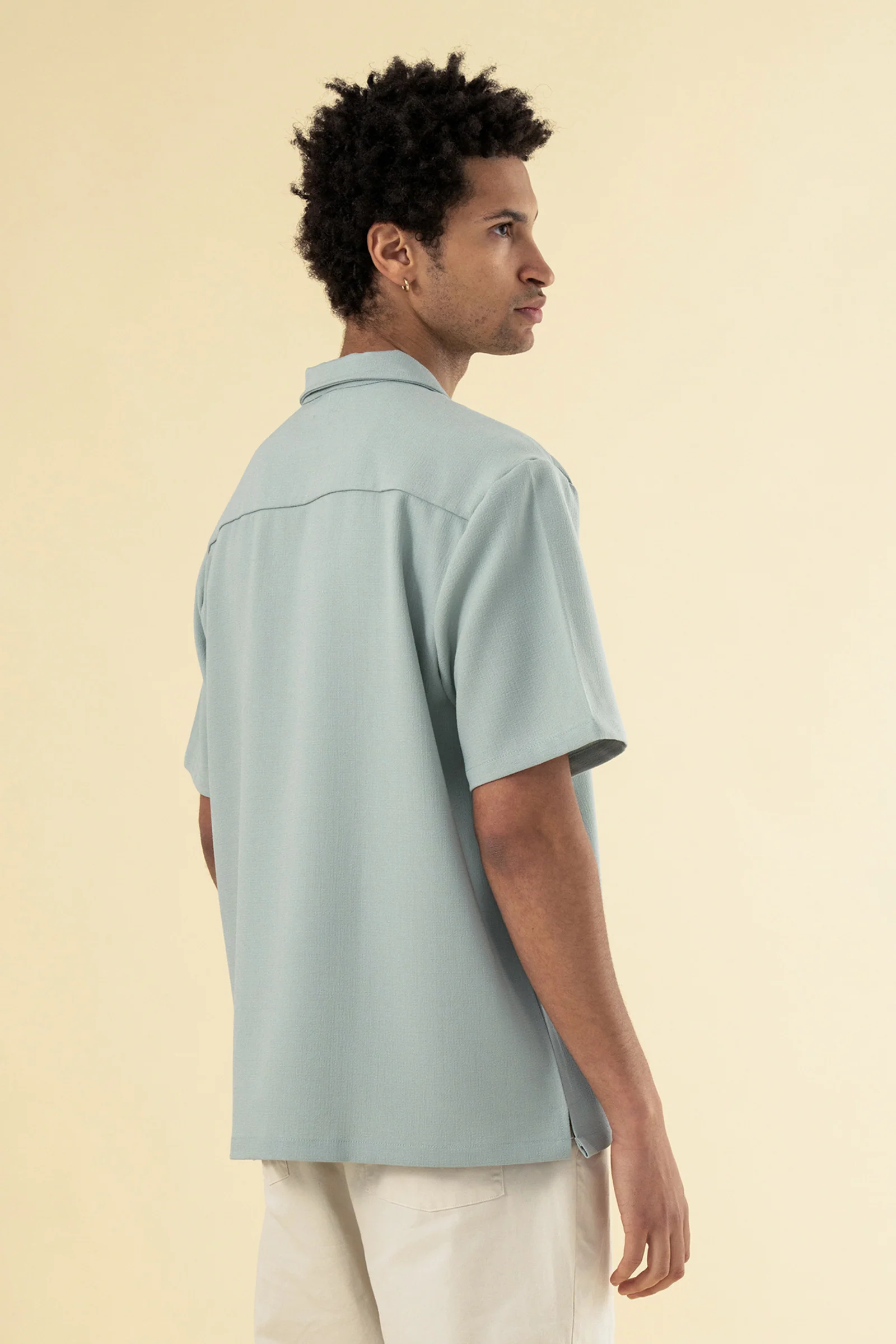 HEAVY CUBAN TEXTURED SS SHIRT - BROOK GREEN - Image 4