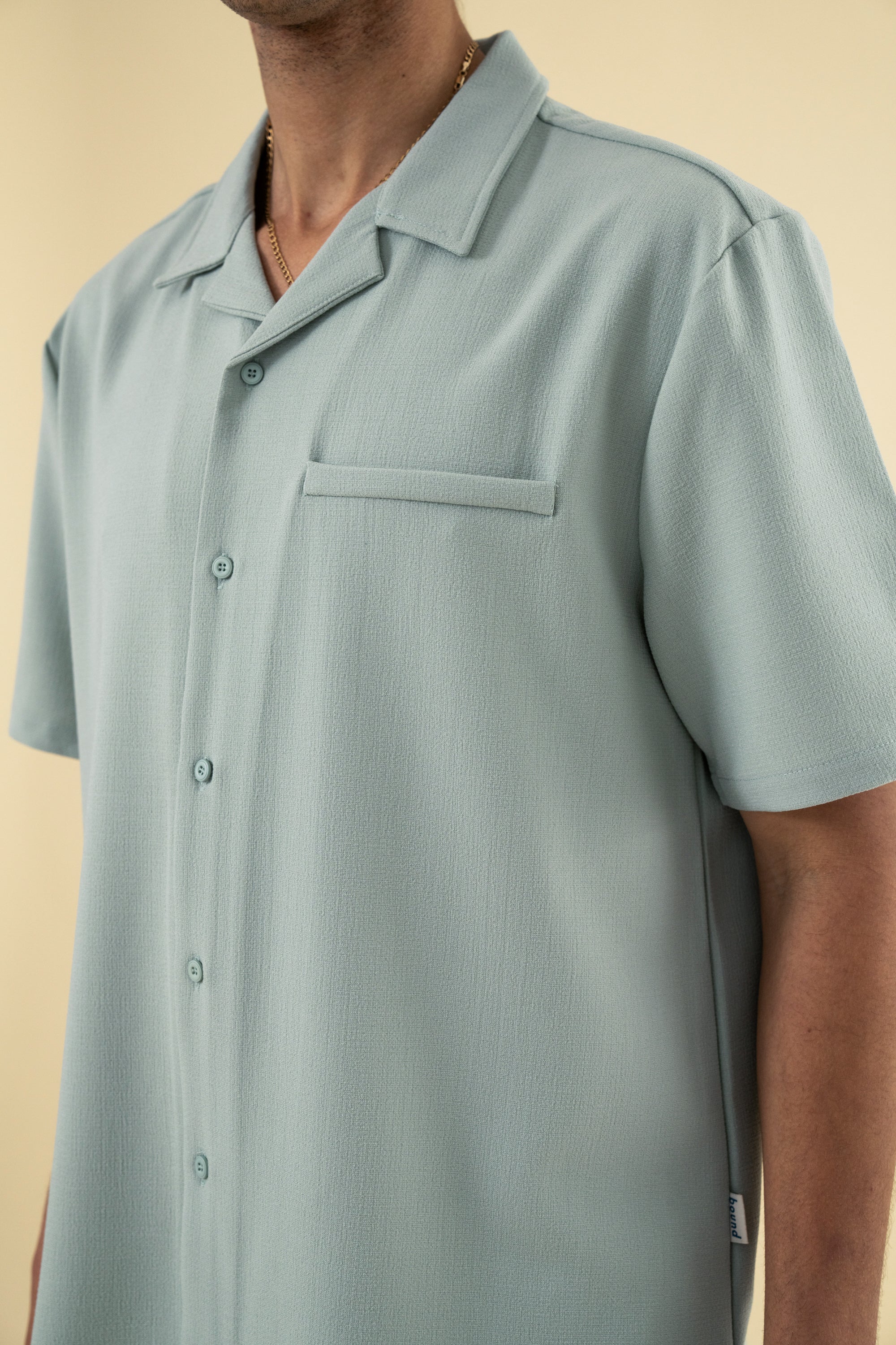 HEAVY CUBAN TEXTURED SS SHIRT - BROOK GREEN - Image 5