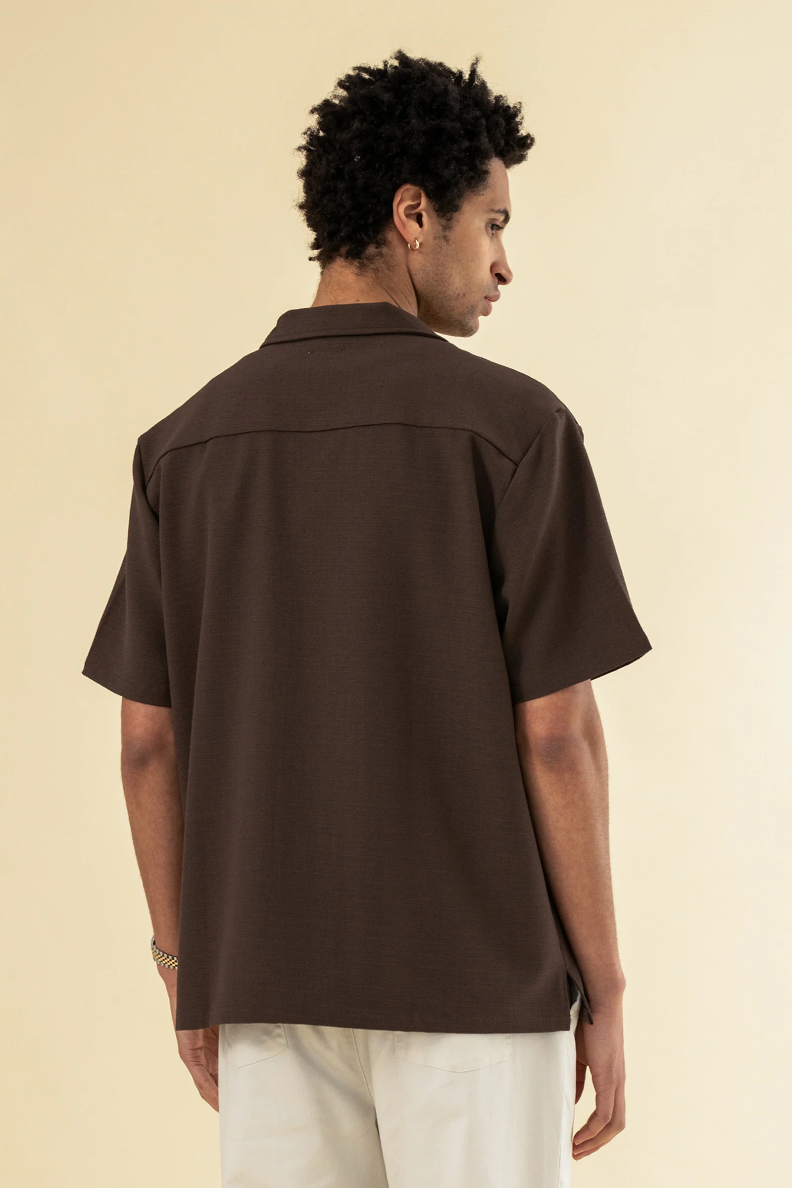 HEAVY CUBAN TEXTURED SS SHIRT - COCOA BROWN - Image 4