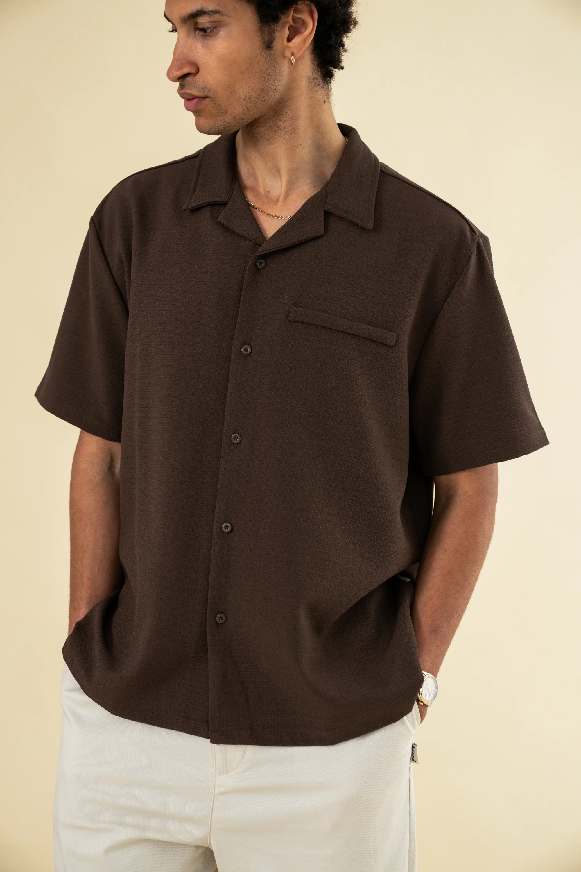 HEAVY CUBAN TEXTURED SS SHIRT - COCOA BROWN - Image 7