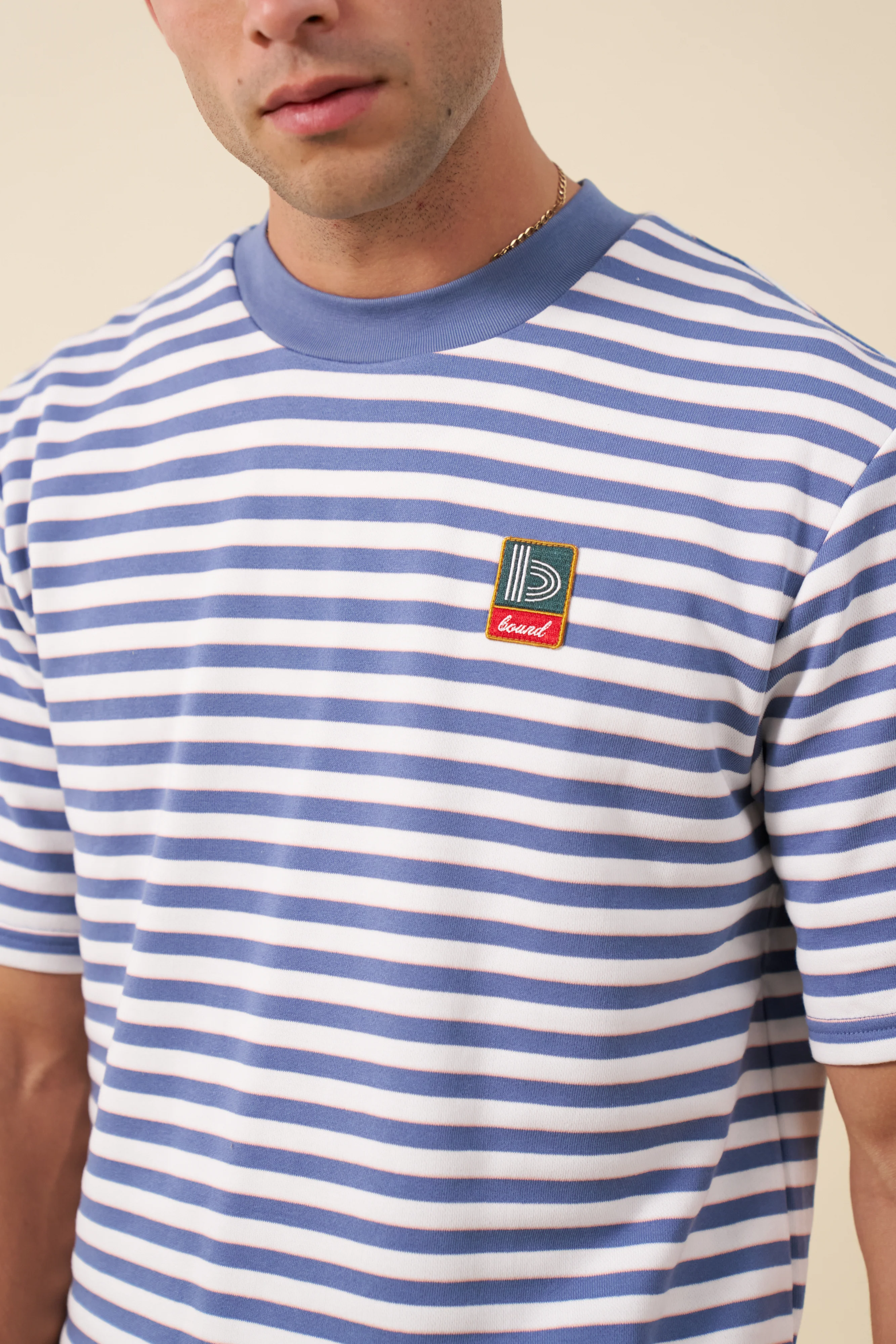 STRIPE RETRO PATCH TEE - ARCTIC - Image 4