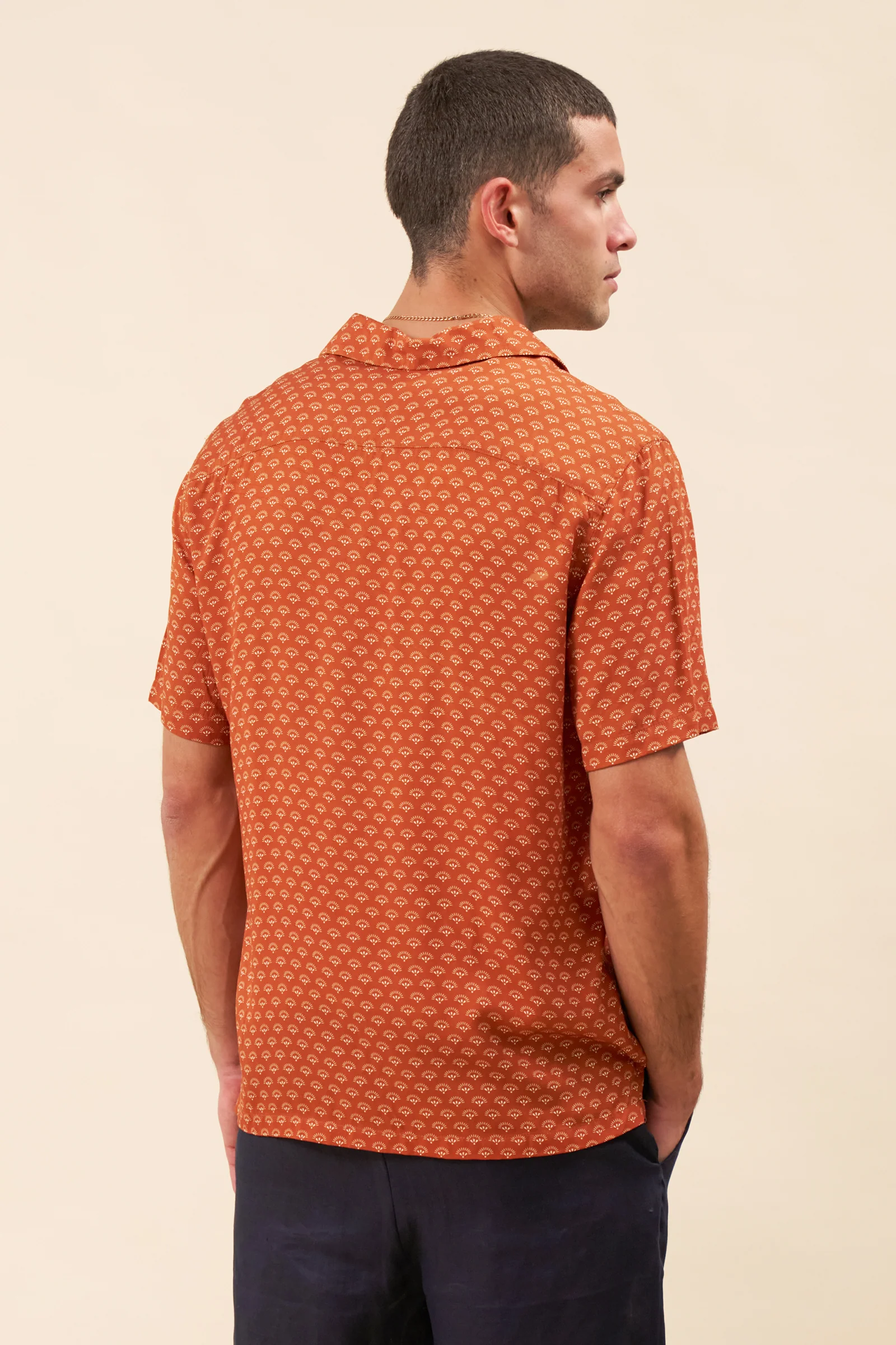 HENNA RAYON SHIRT - SUNSET ORANGE - Image 3