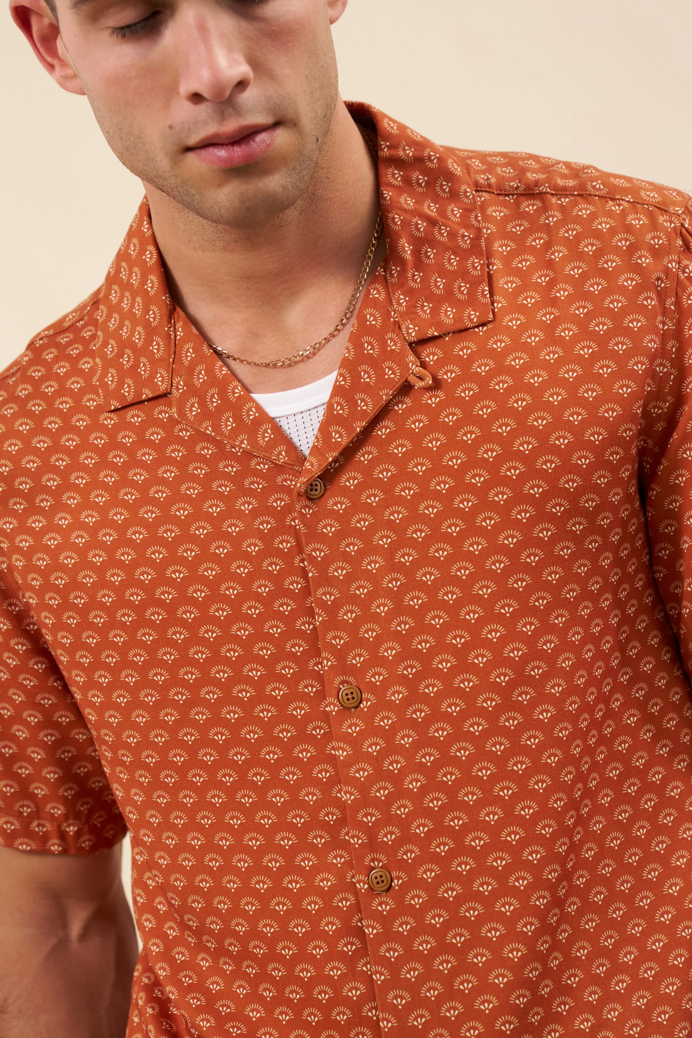 HENNA RAYON SHIRT - SUNSET ORANGE - Image 4