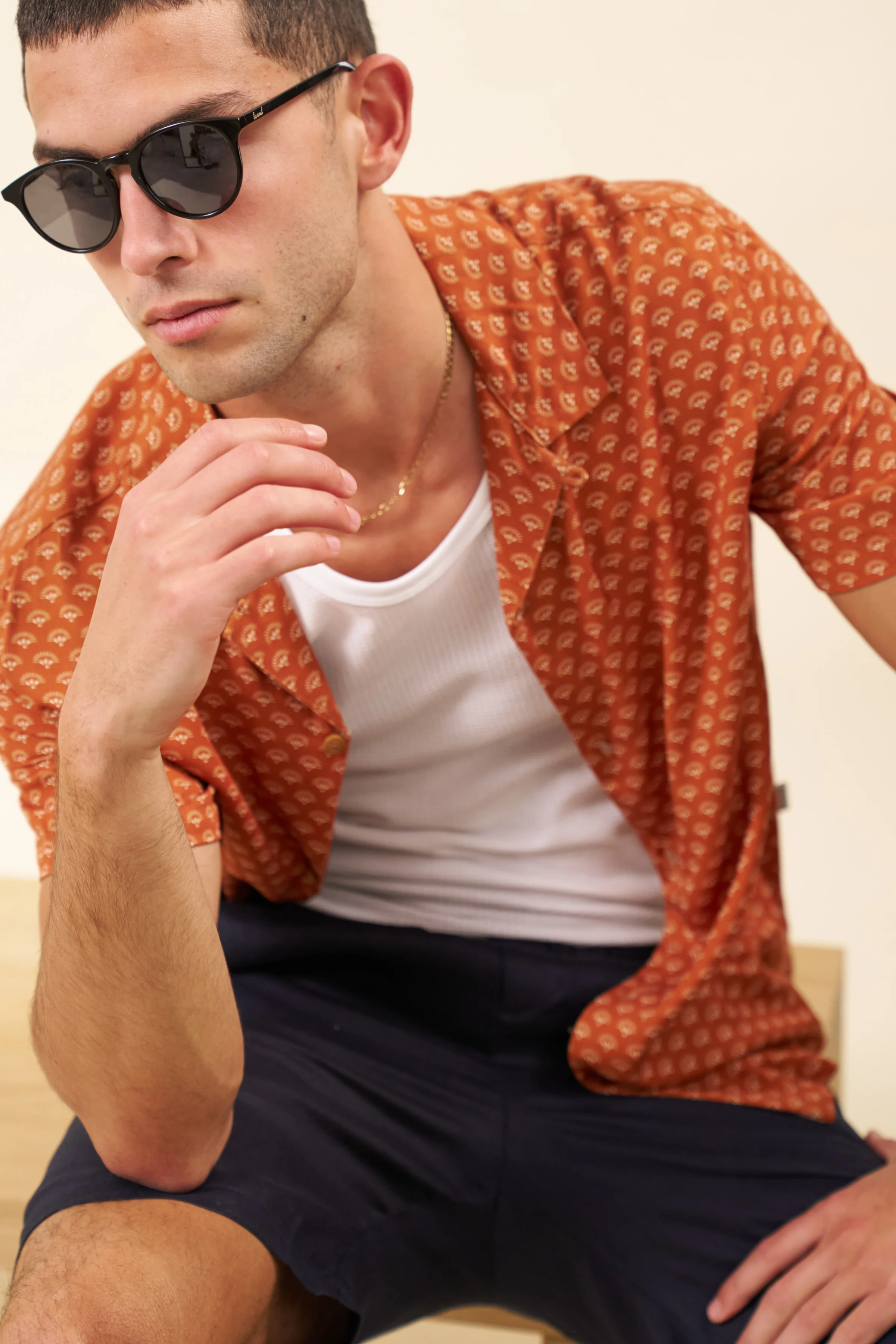 HENNA RAYON SHIRT - SUNSET ORANGE - Image 7