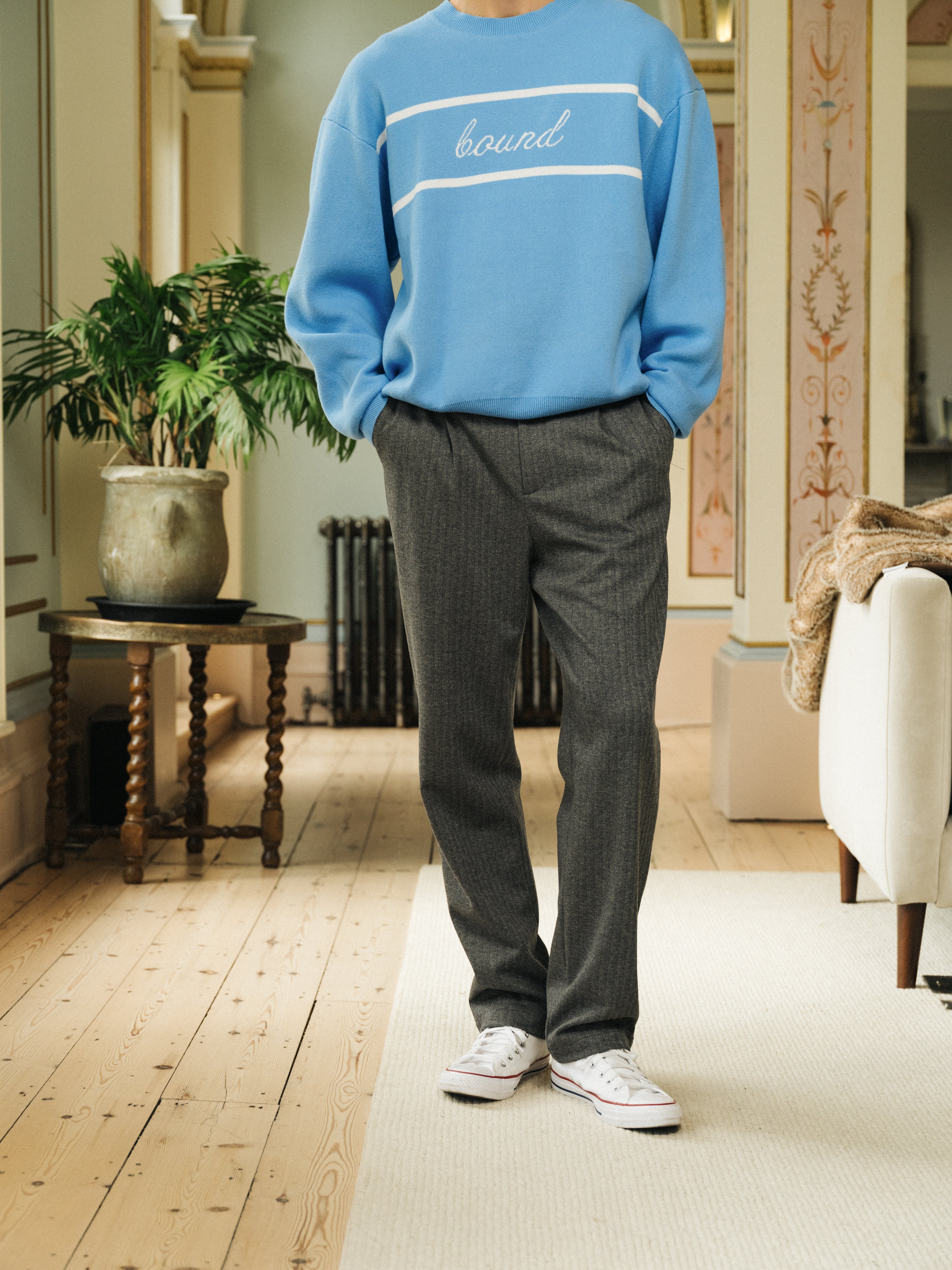 HERRINGBONE GRACELL TROUSERS - Image 2