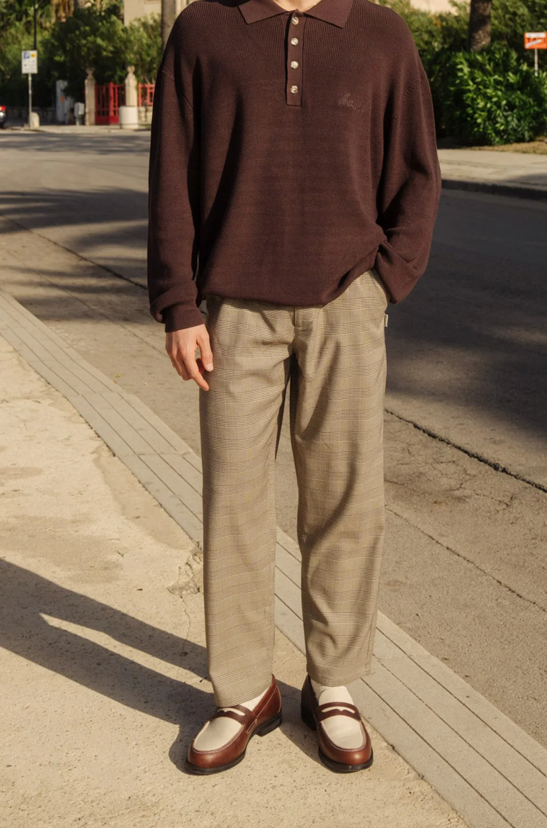 HOUNDSTOOTH CHECK TROUSER - GREY - Image 2