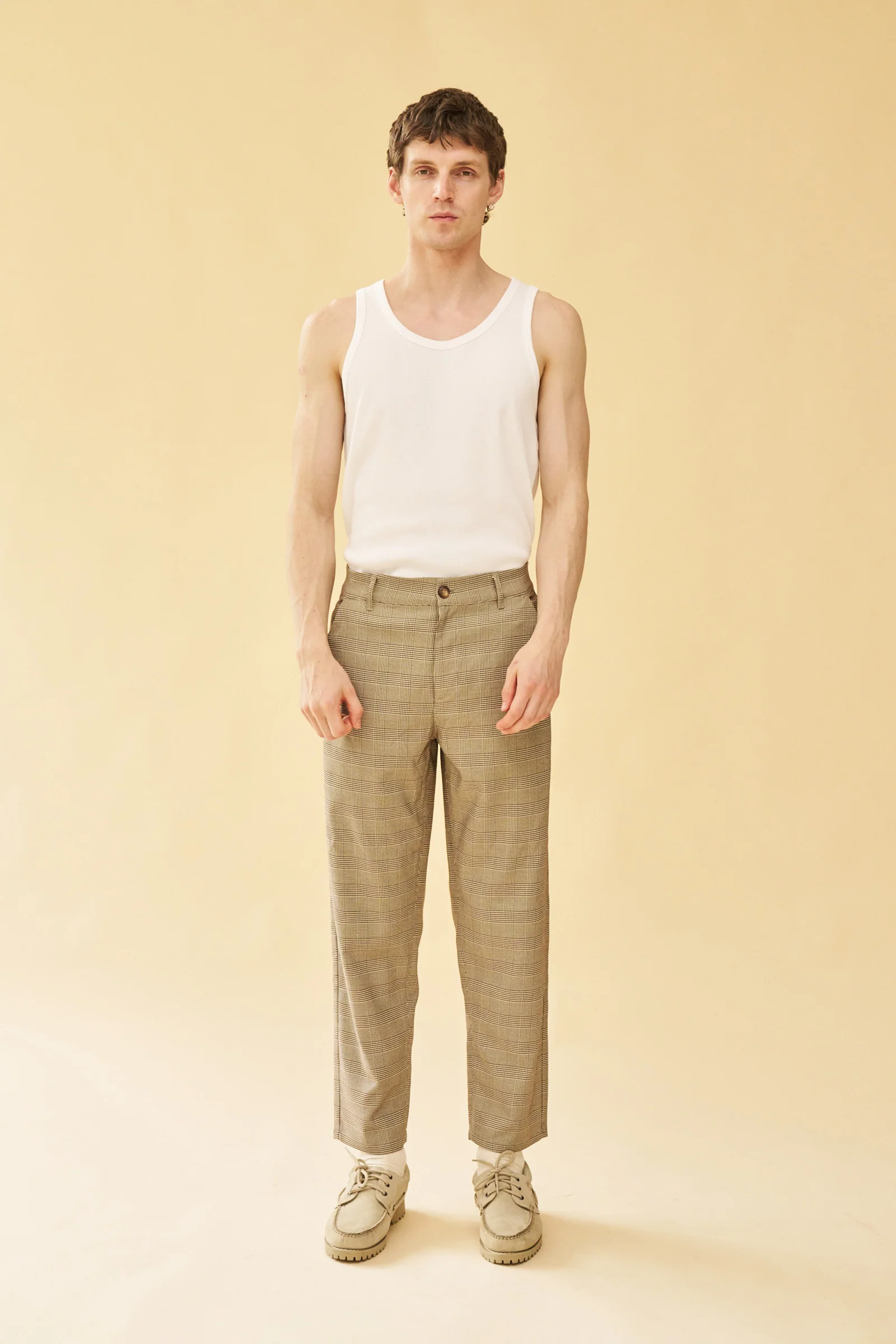 HOUNDSTOOTH CHECK TROUSER - GREY - Image 4