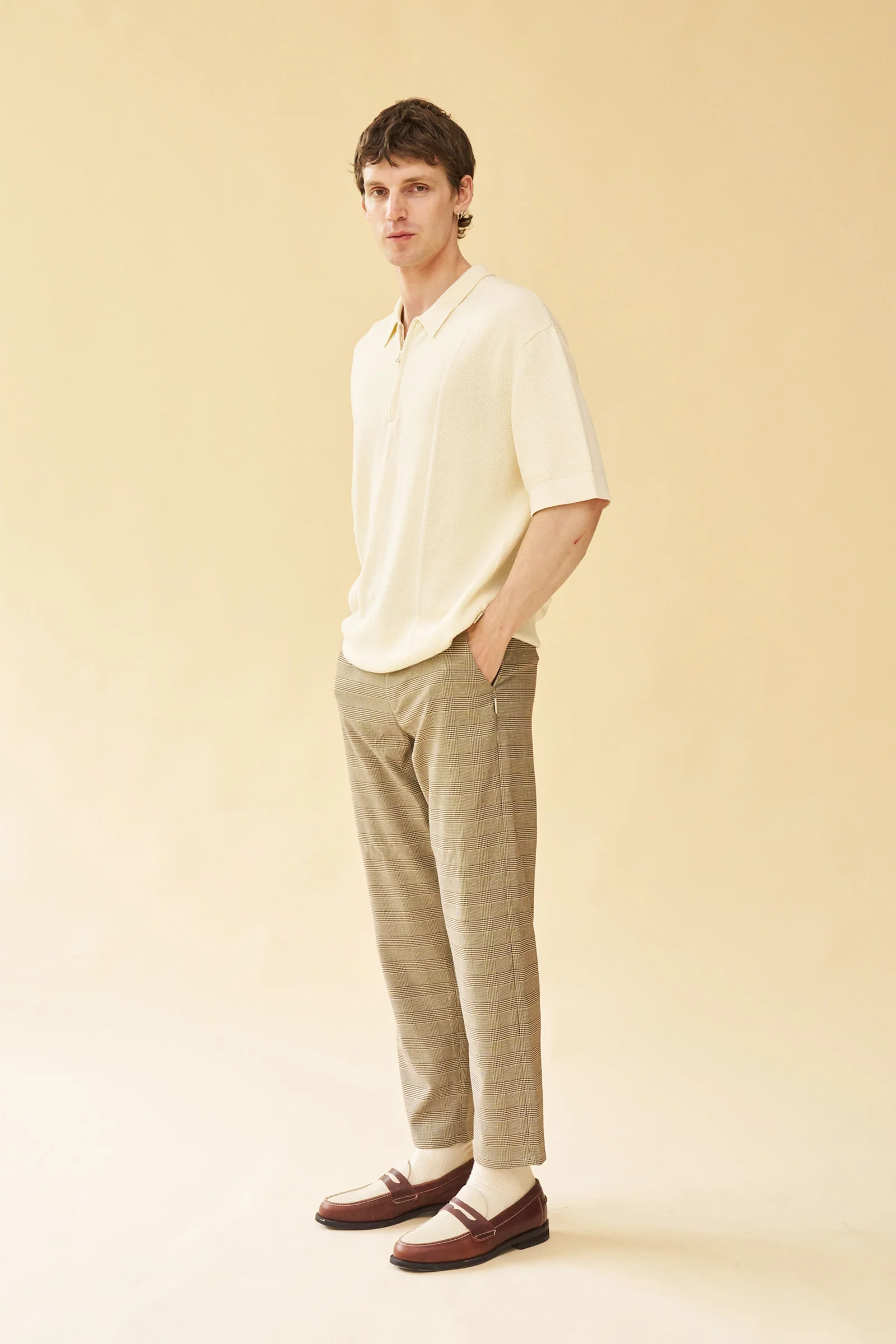 HOUNDSTOOTH CHECK TROUSER - GREY - Image 6