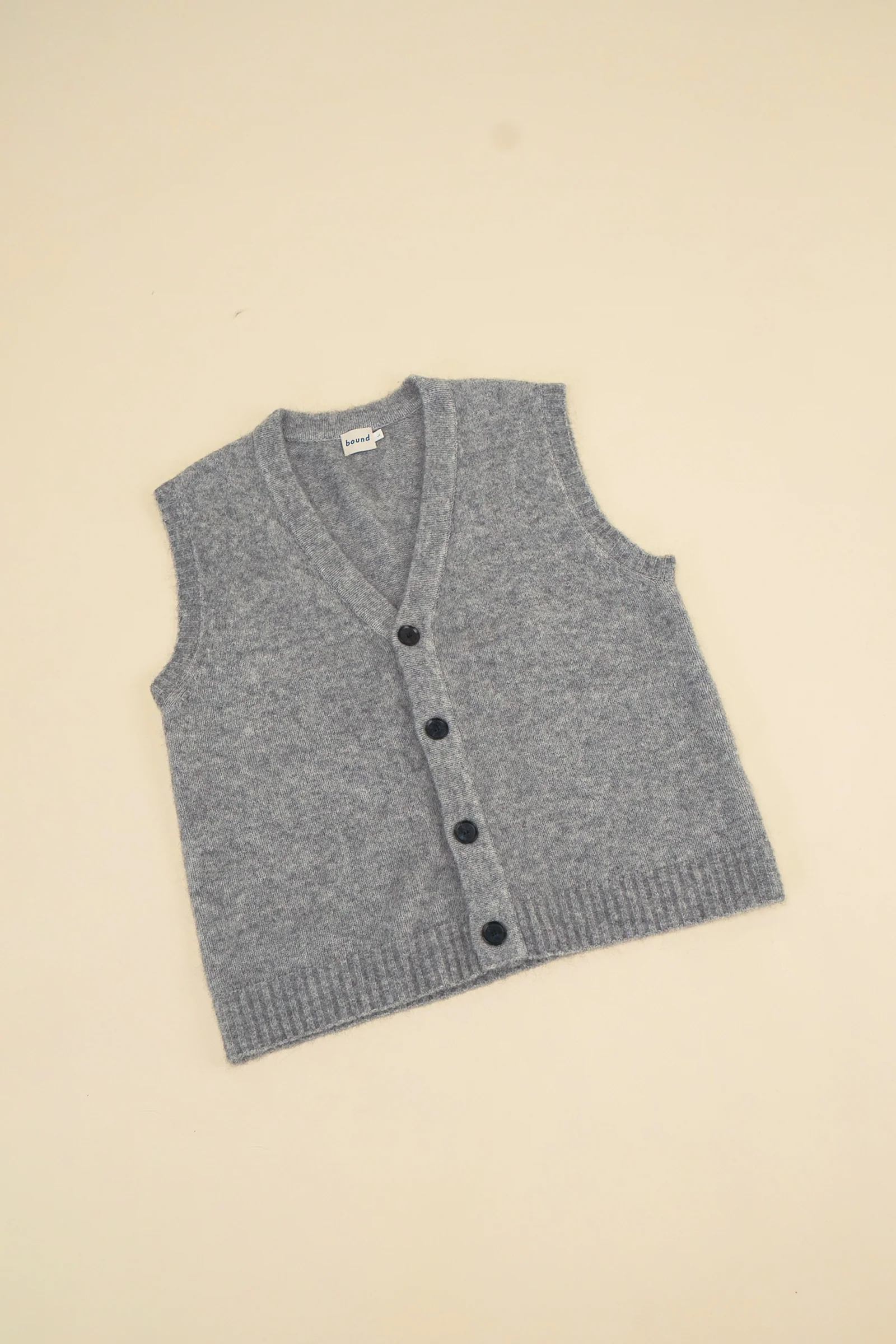 HUDSON MOHAIR CARDIGAN VEST - GREY - Image 8