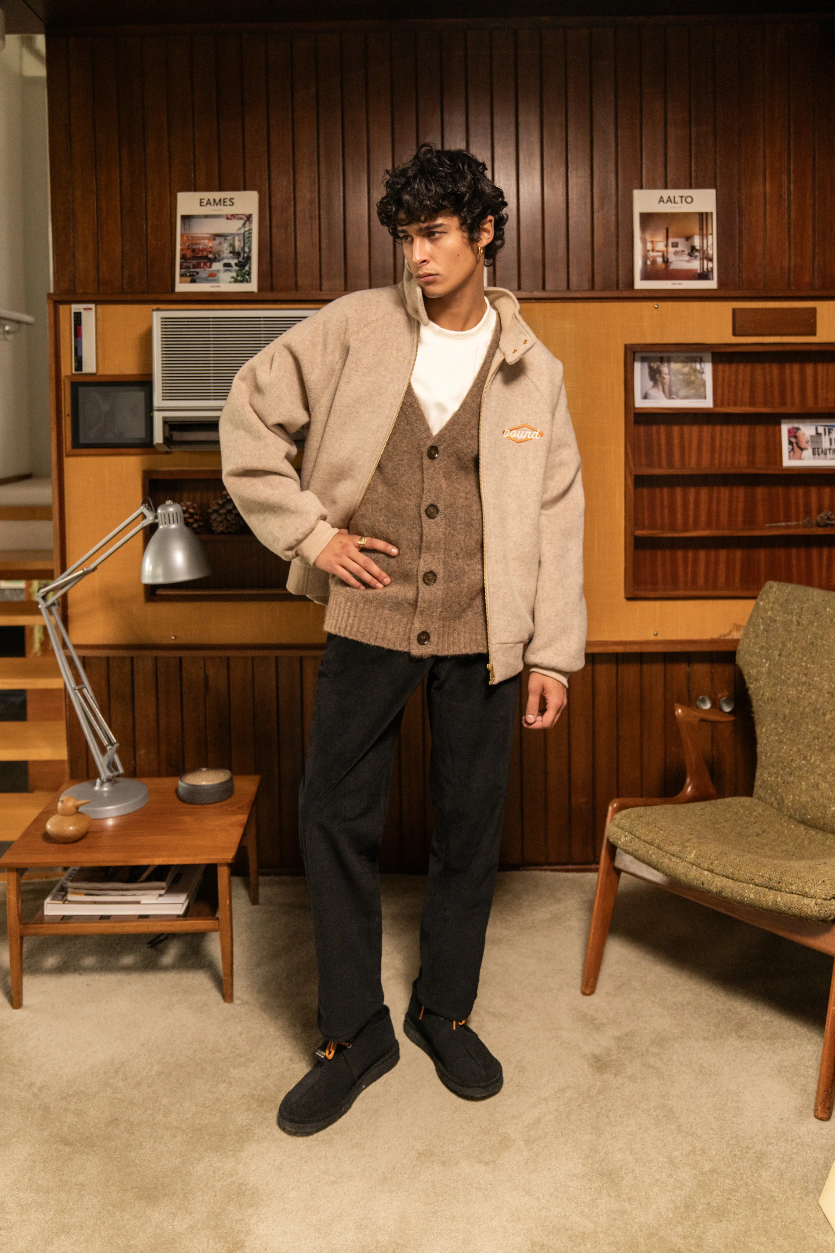 HUDSON MOHAIR CARDIGAN VEST - TAUPE BROWN - Image 7