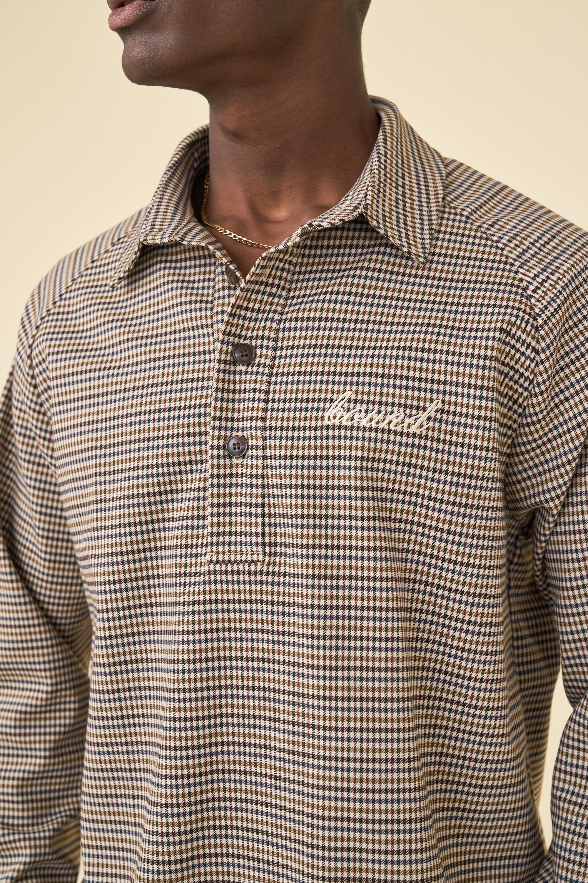 HUNTER CHECK HALF BUTTON SHIRT - Image 5