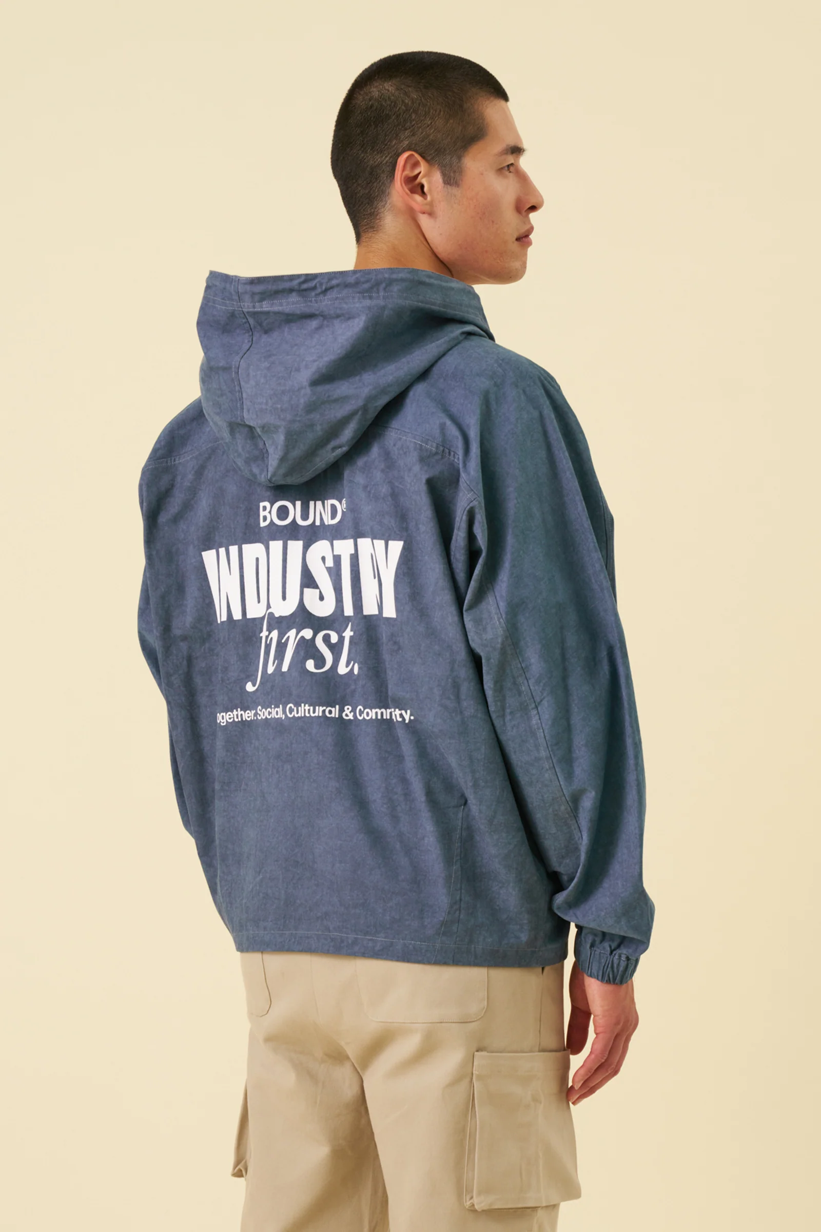 INDUSTRY FIRST ACID WASH BLUE ANORAK - Image 2