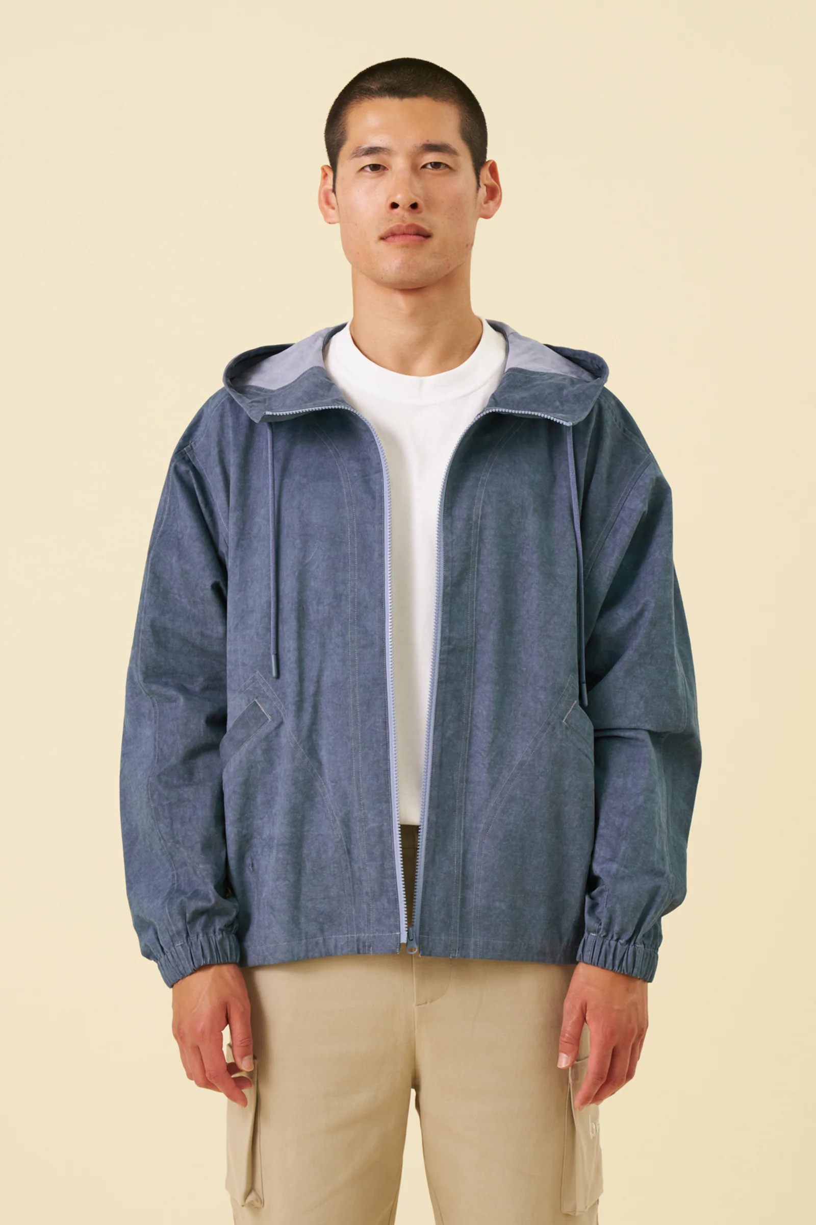 INDUSTRY FIRST ACID WASH BLUE ANORAK - Image 3