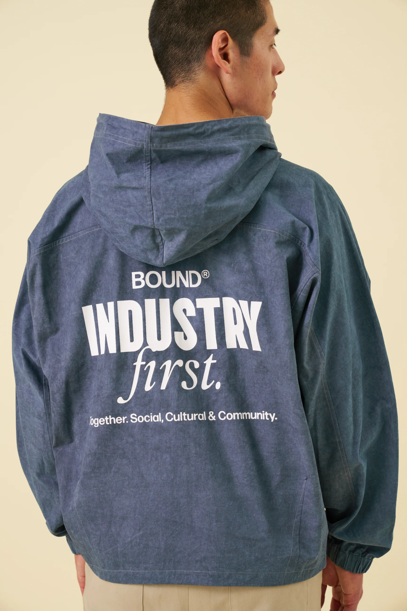 INDUSTRY FIRST ACID WASH BLUE ANORAK - Image 5