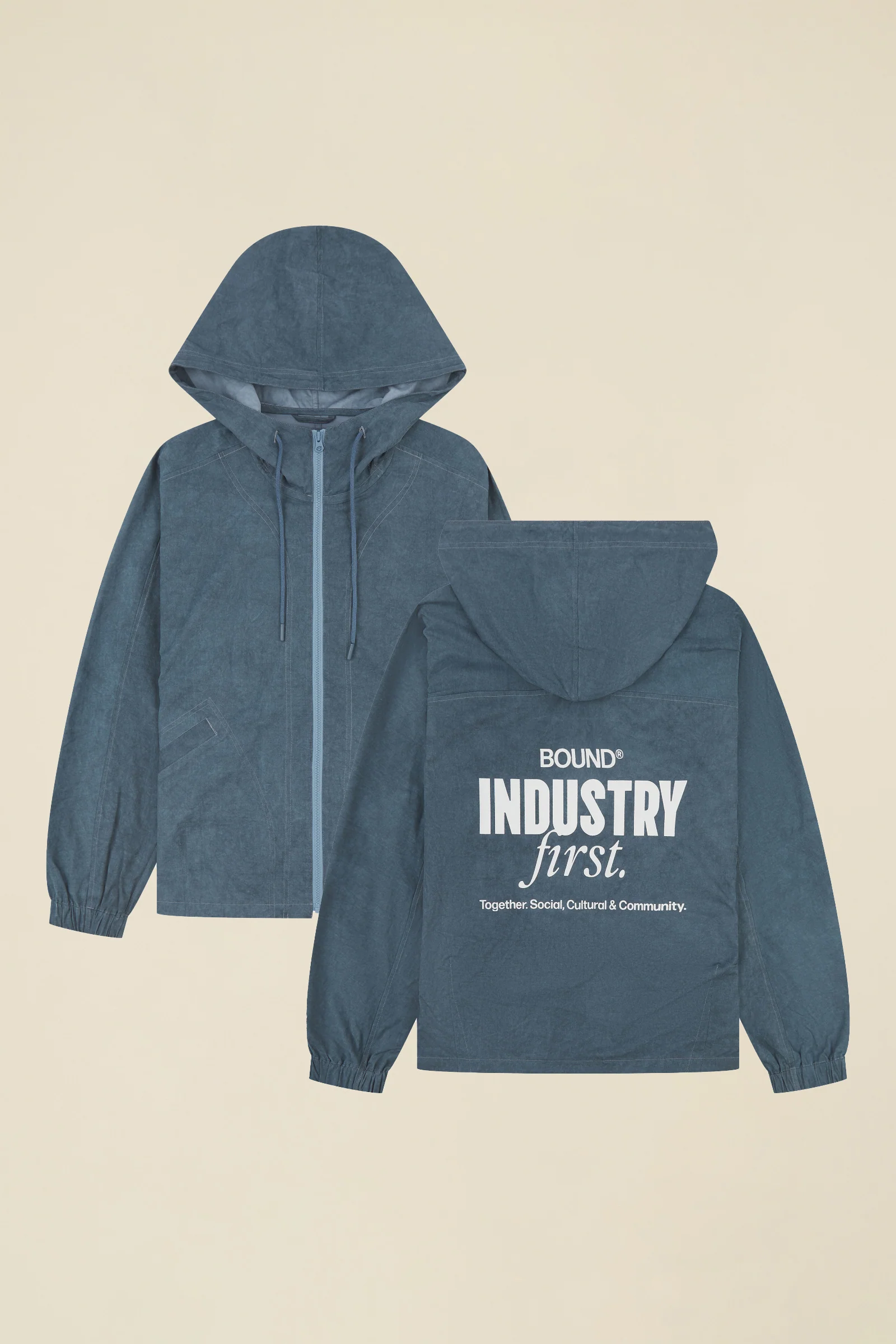 INDUSTRY FIRST ACID WASH BLUE ANORAK - Image 8