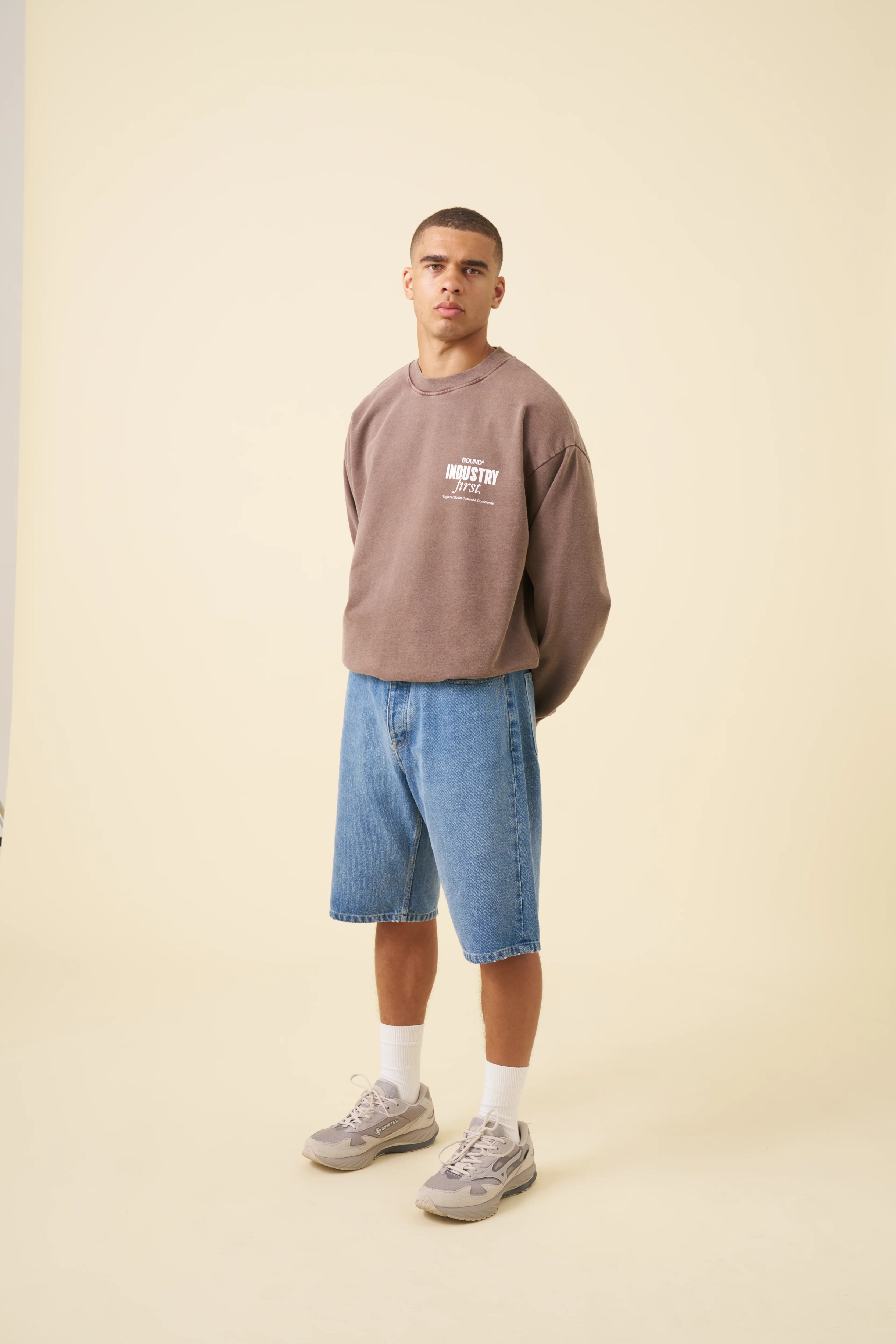 INDUSTRY FIRST SWEATER - WASHED LIGHT BROWN - Image 3