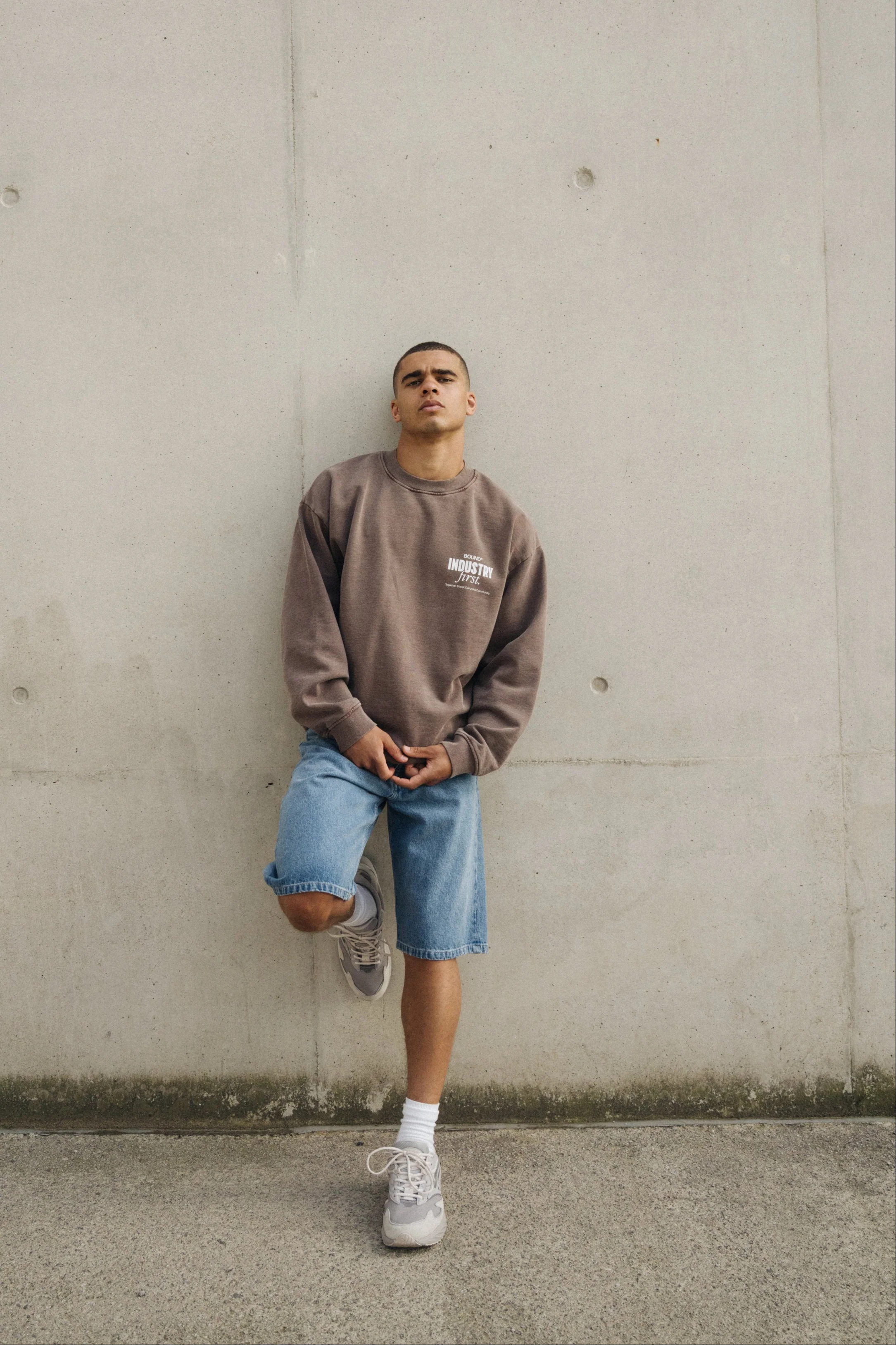 INDUSTRY FIRST SWEATER - WASHED LIGHT BROWN - Image 5