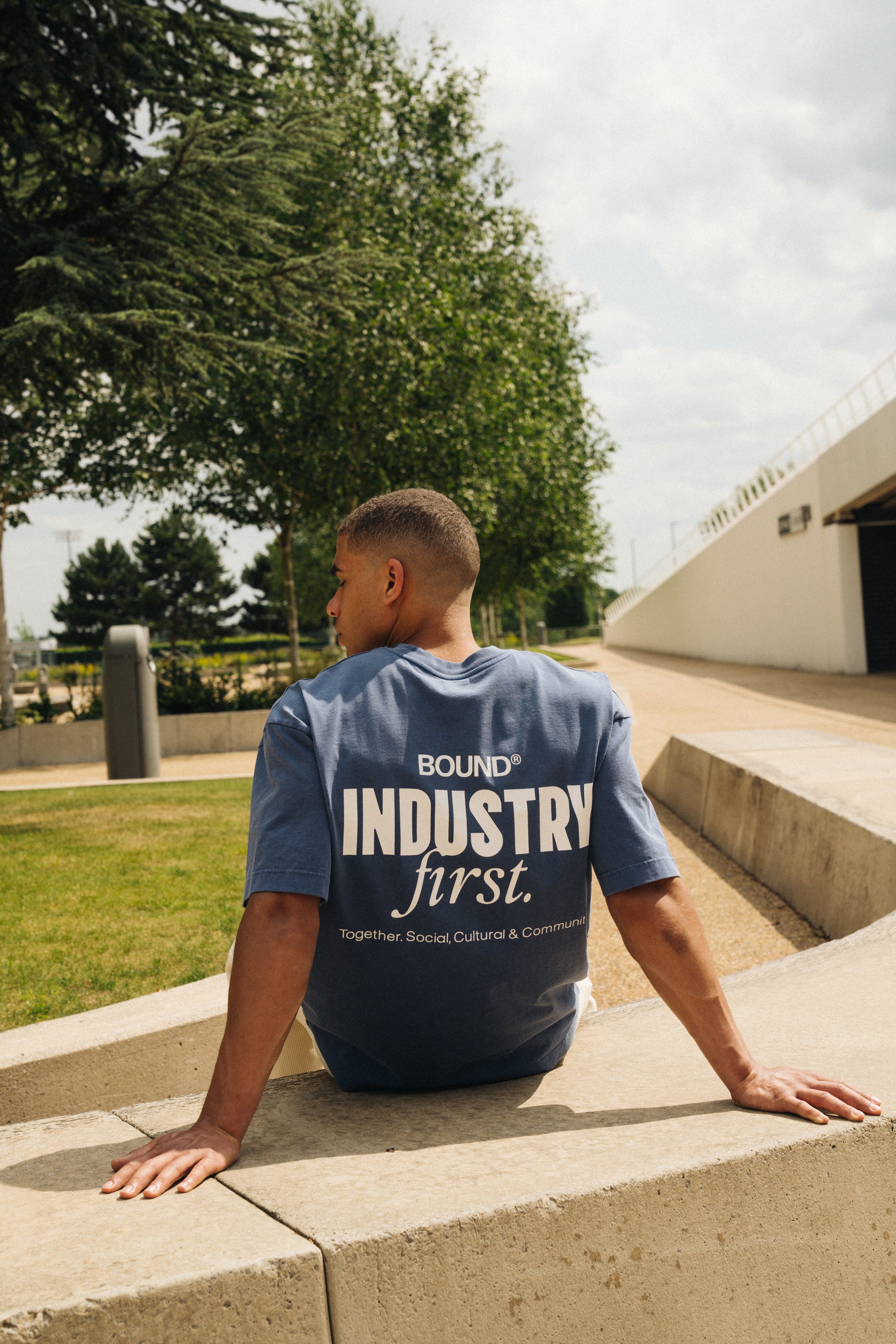 INDUSTRY FIRST TEE - WASHED LIGHT NAVY - Image 3