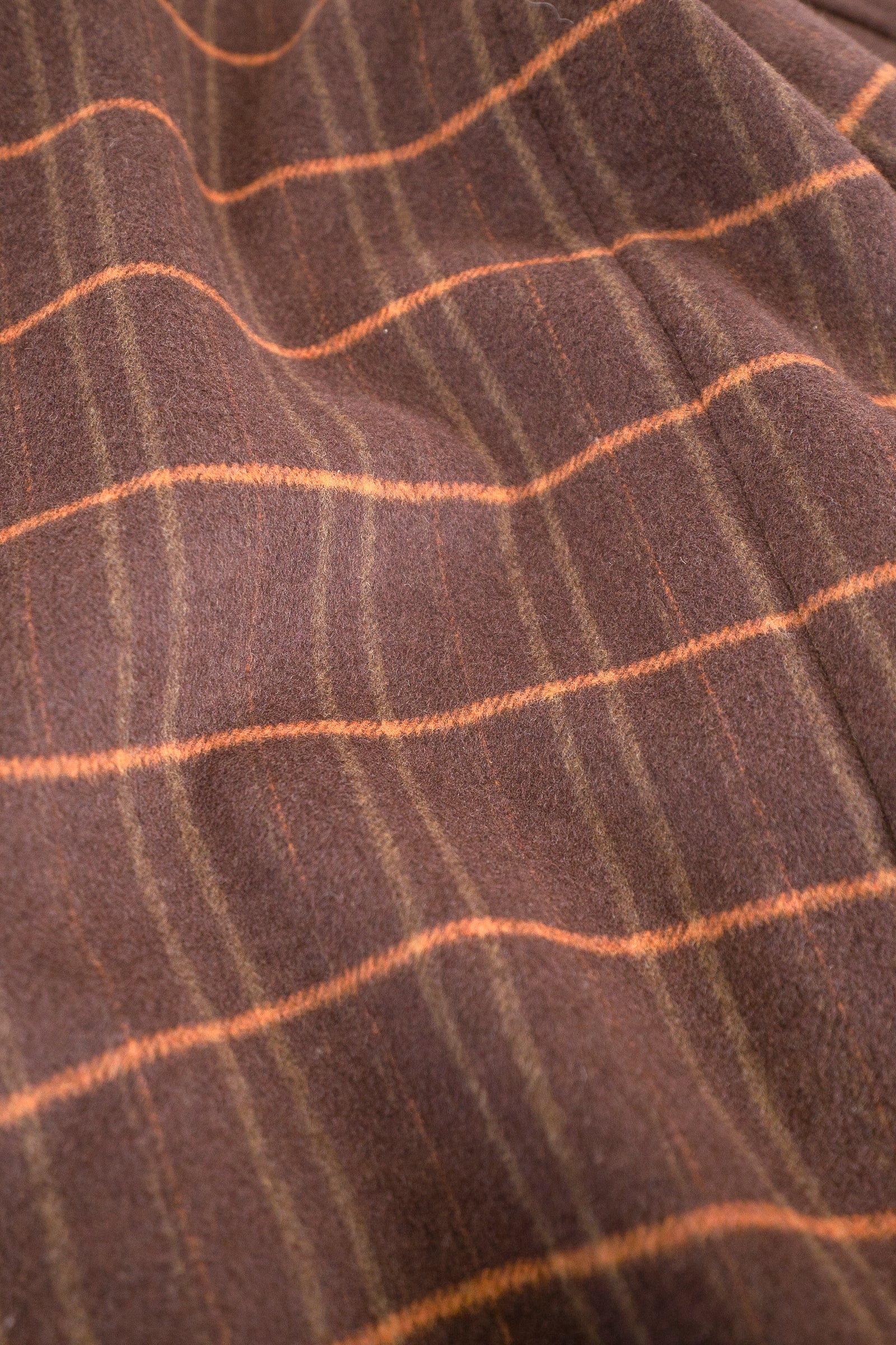 KAITO CHECK BROWN WOOL COAT - Image 9