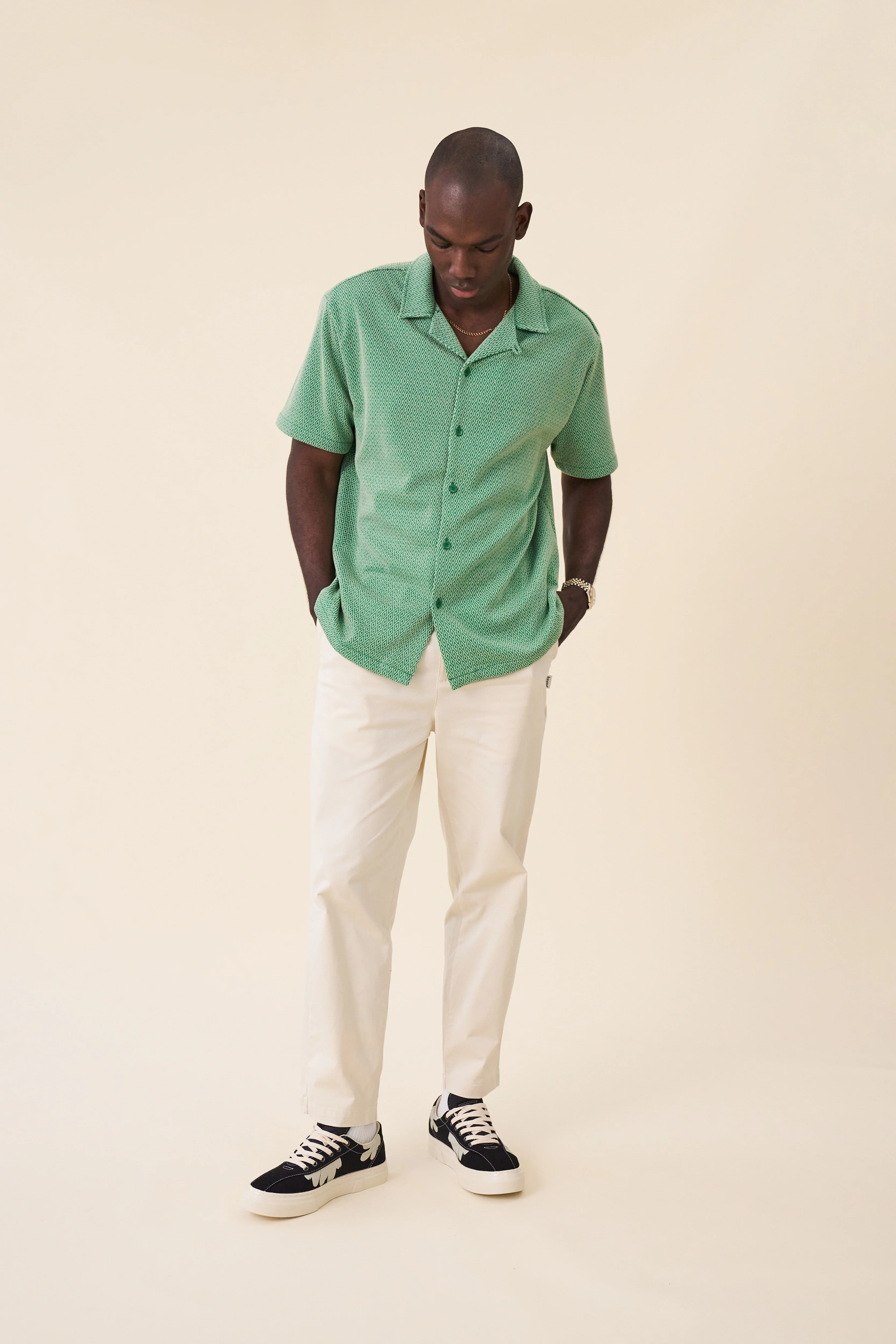 KELLY GREEN DIAMOND CUBAN SS SHIRT - Image 4