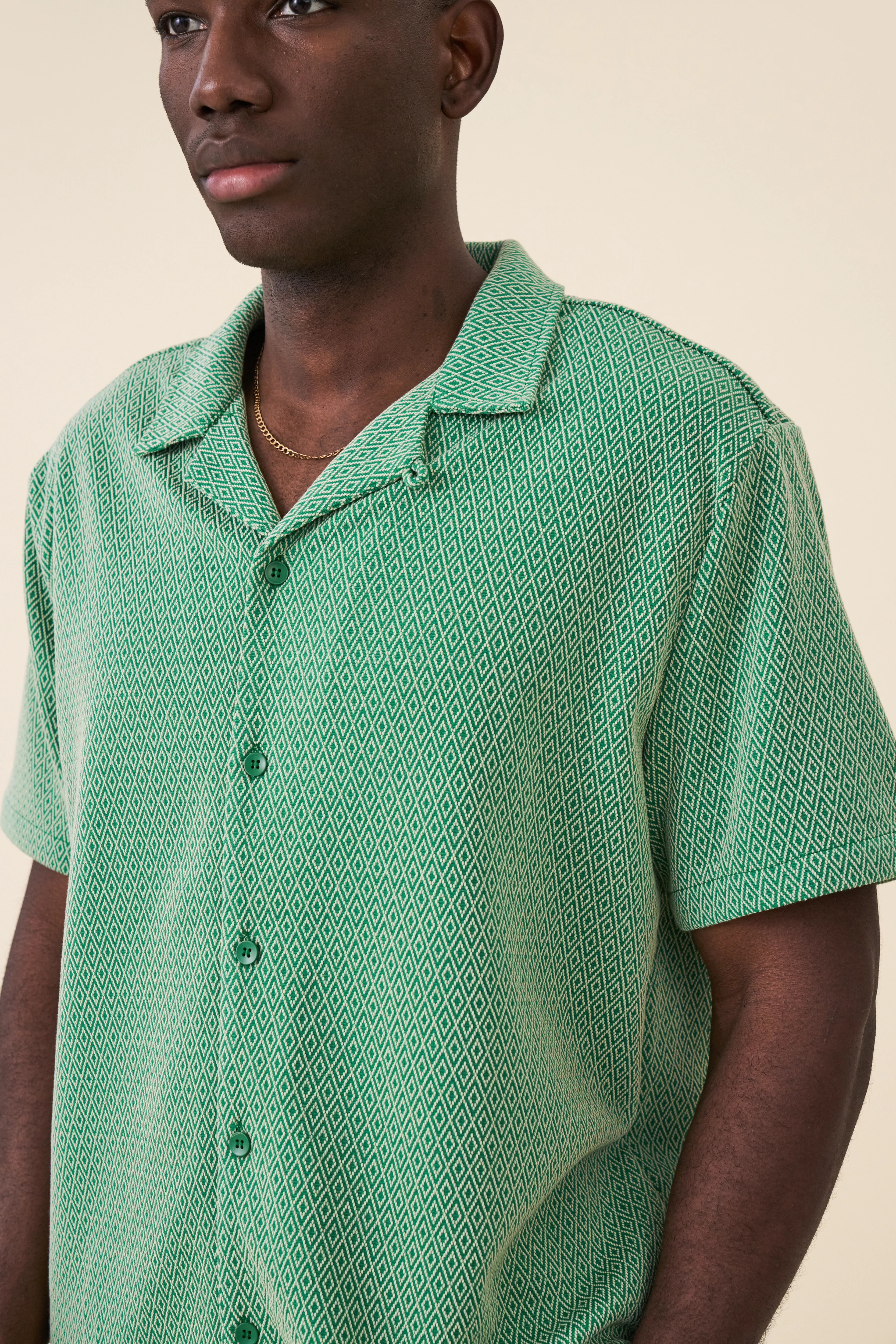 KELLY GREEN DIAMOND CUBAN SS SHIRT - Image 5