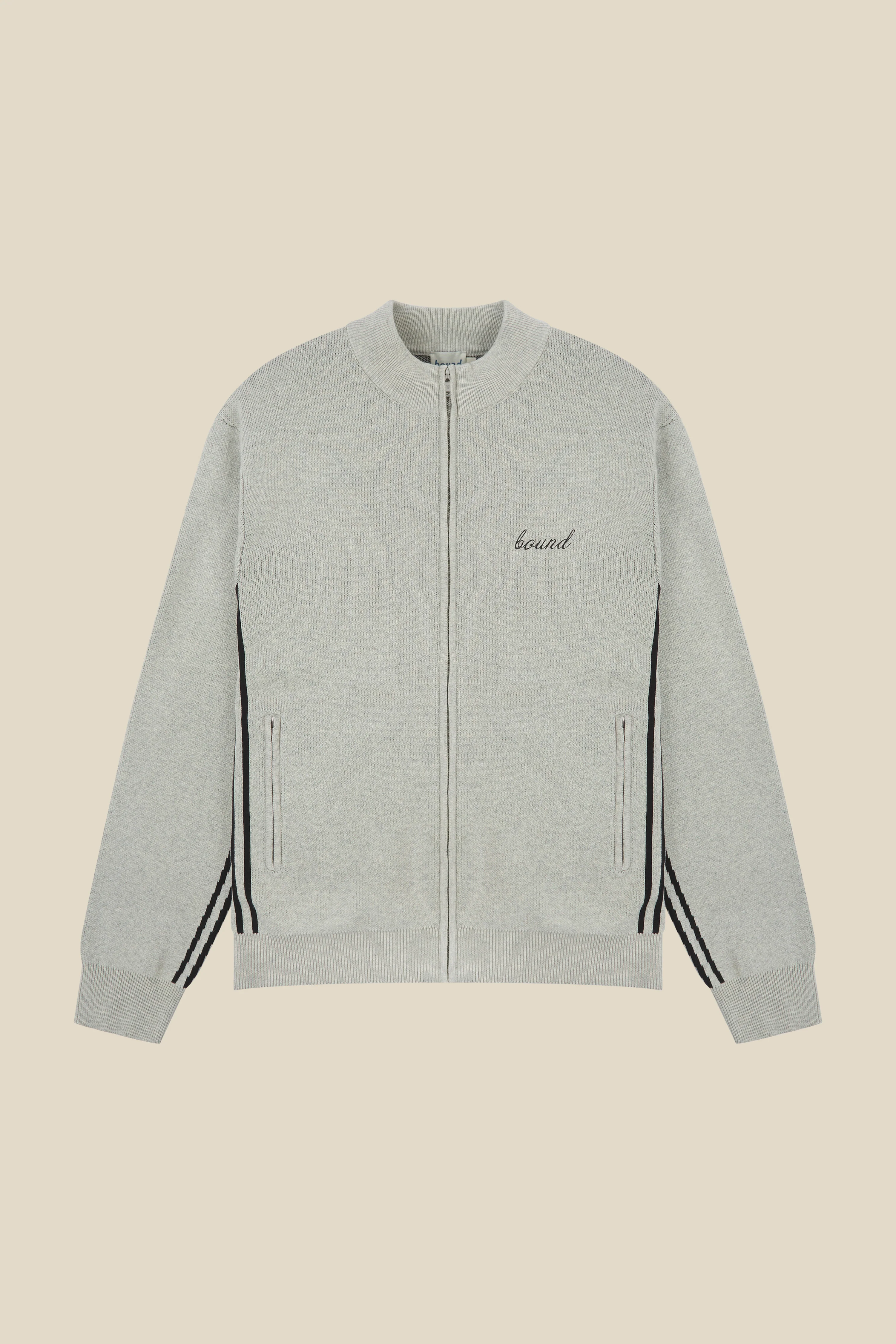 RACER KNIT ZIP TRACK JACKET - GREY - Image 10