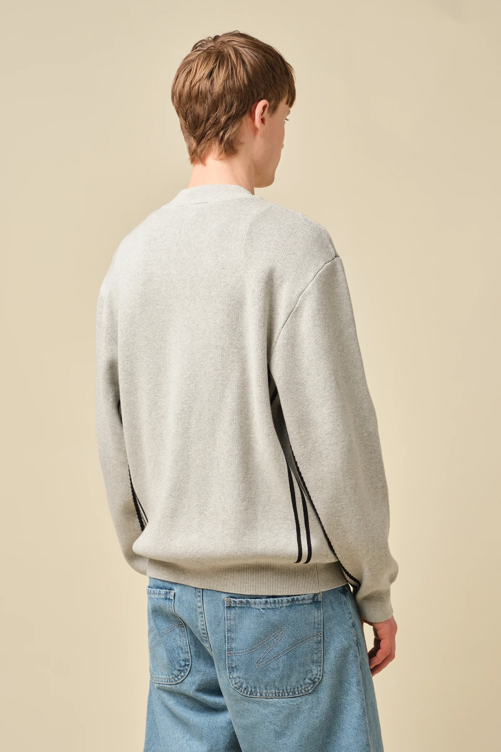 RACER KNIT ZIP TRACK JACKET - GREY - Image 5