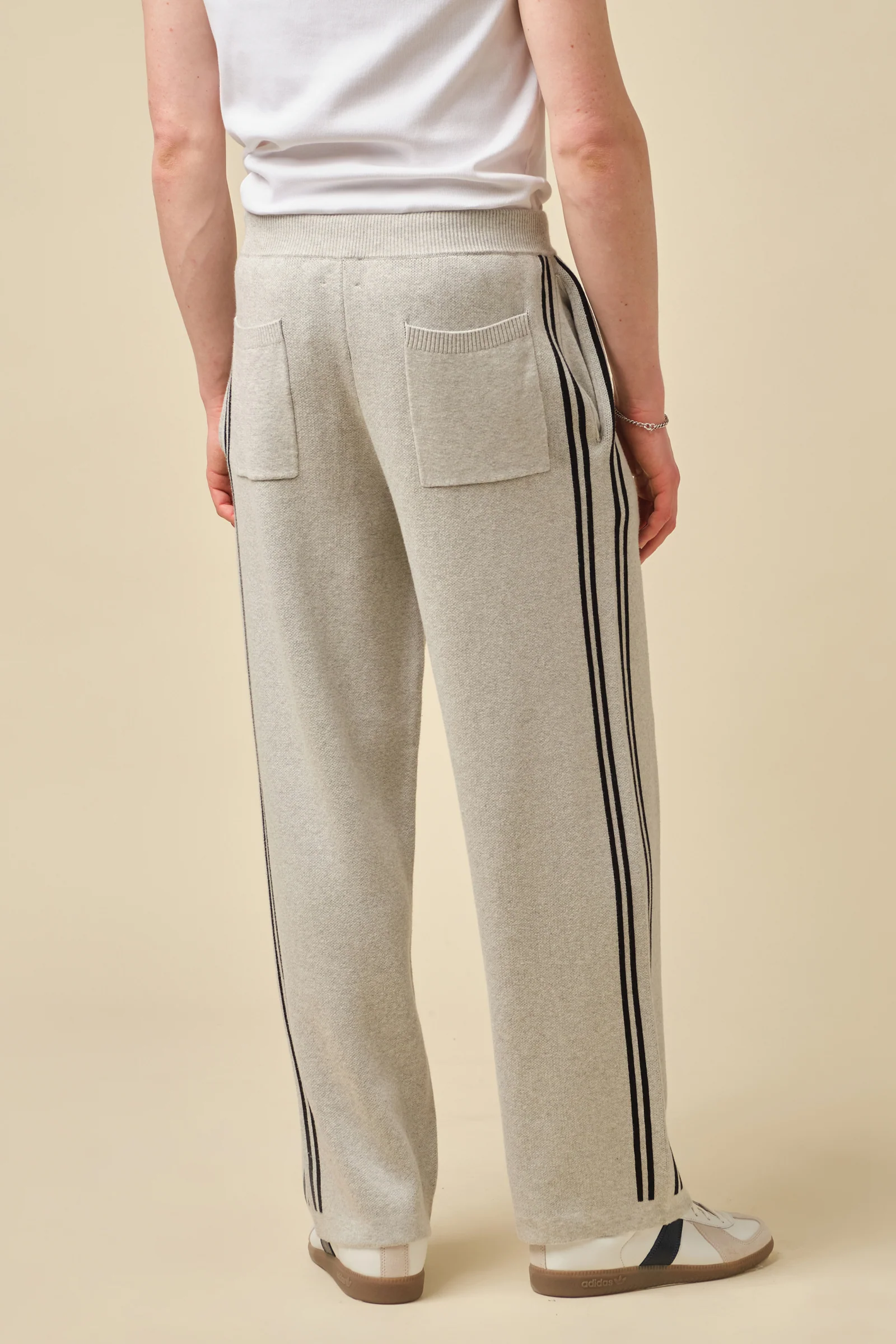 RACER KNIT CUFFLESS JOGGERS - GREY - Image 7