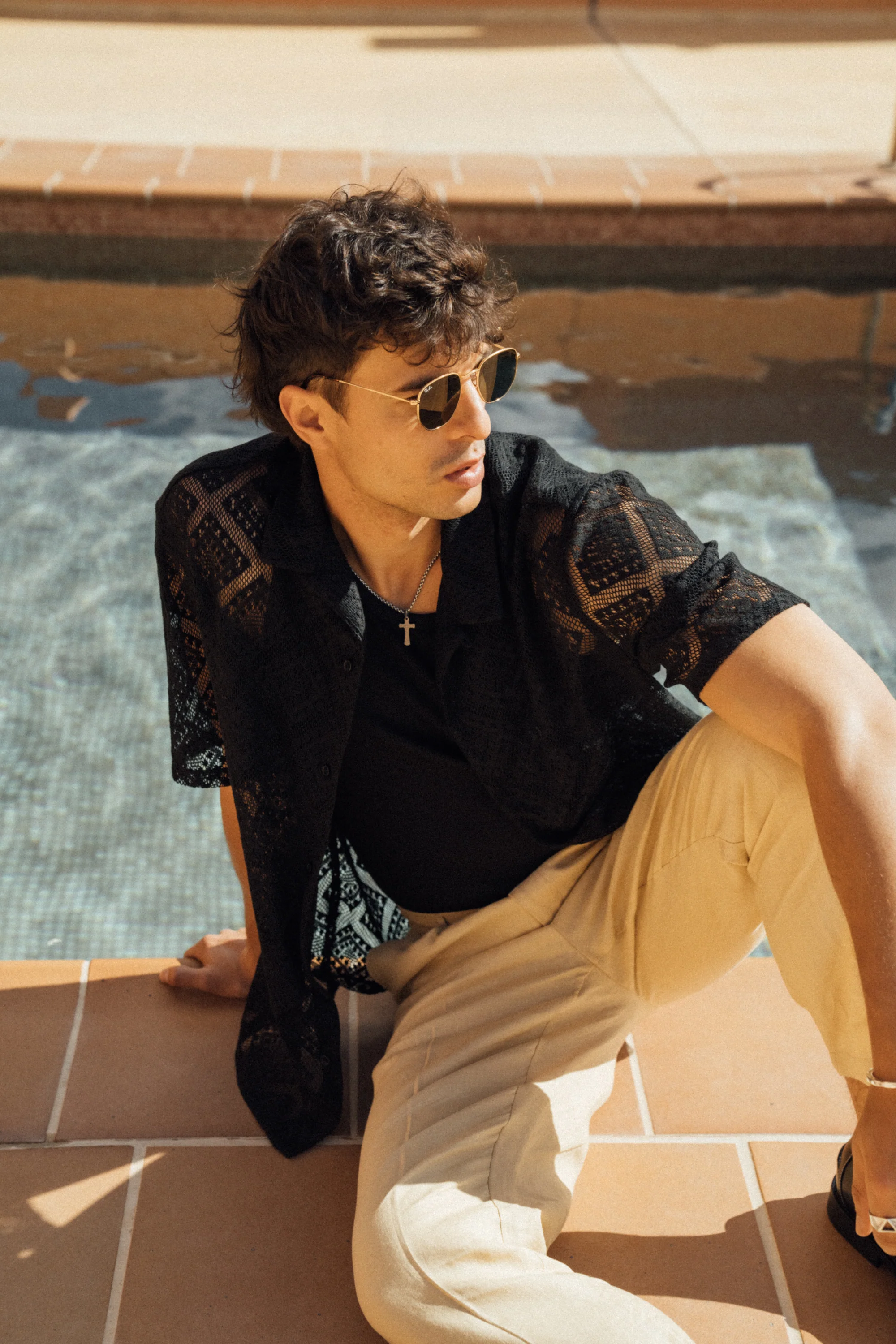 LACE VACATION SHIRT - BLACK - Image 11