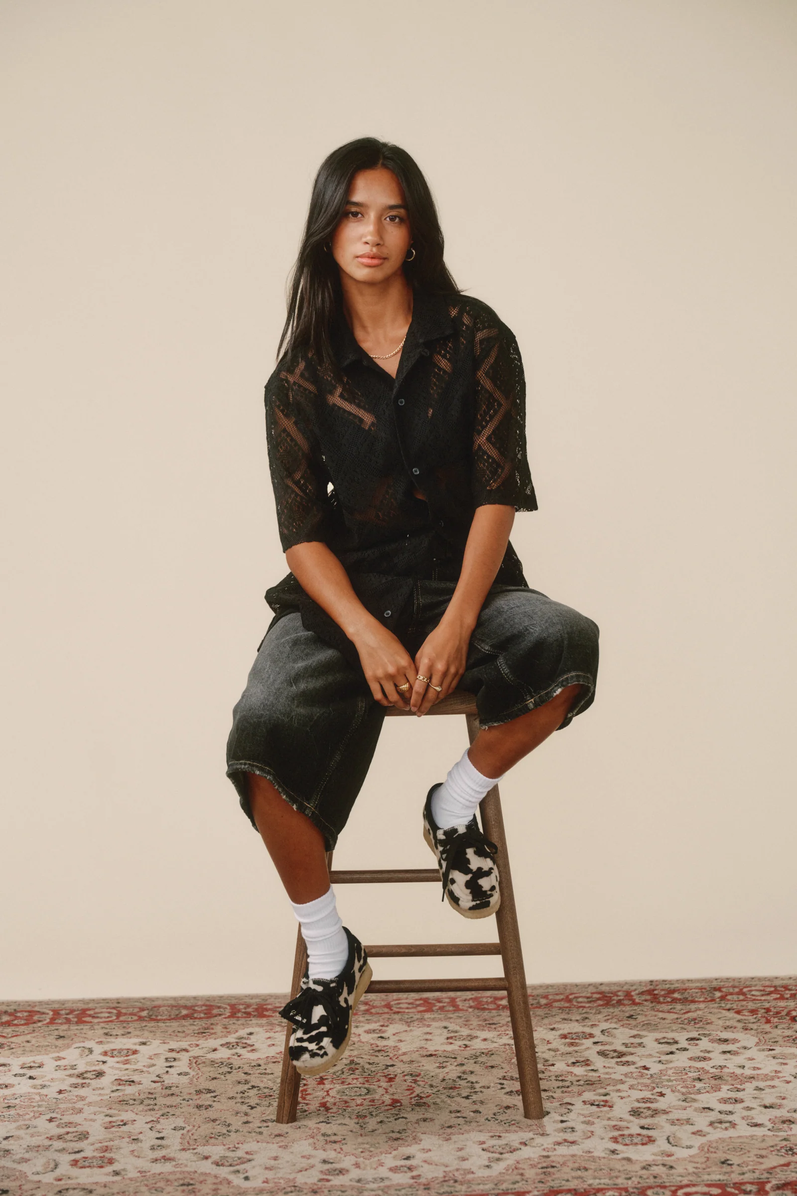 LACE VACATION SHIRT - BLACK - Image 12