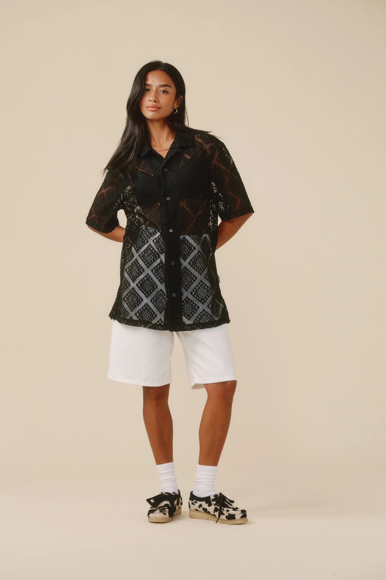 LACE VACATION SHIRT - BLACK - Image 3
